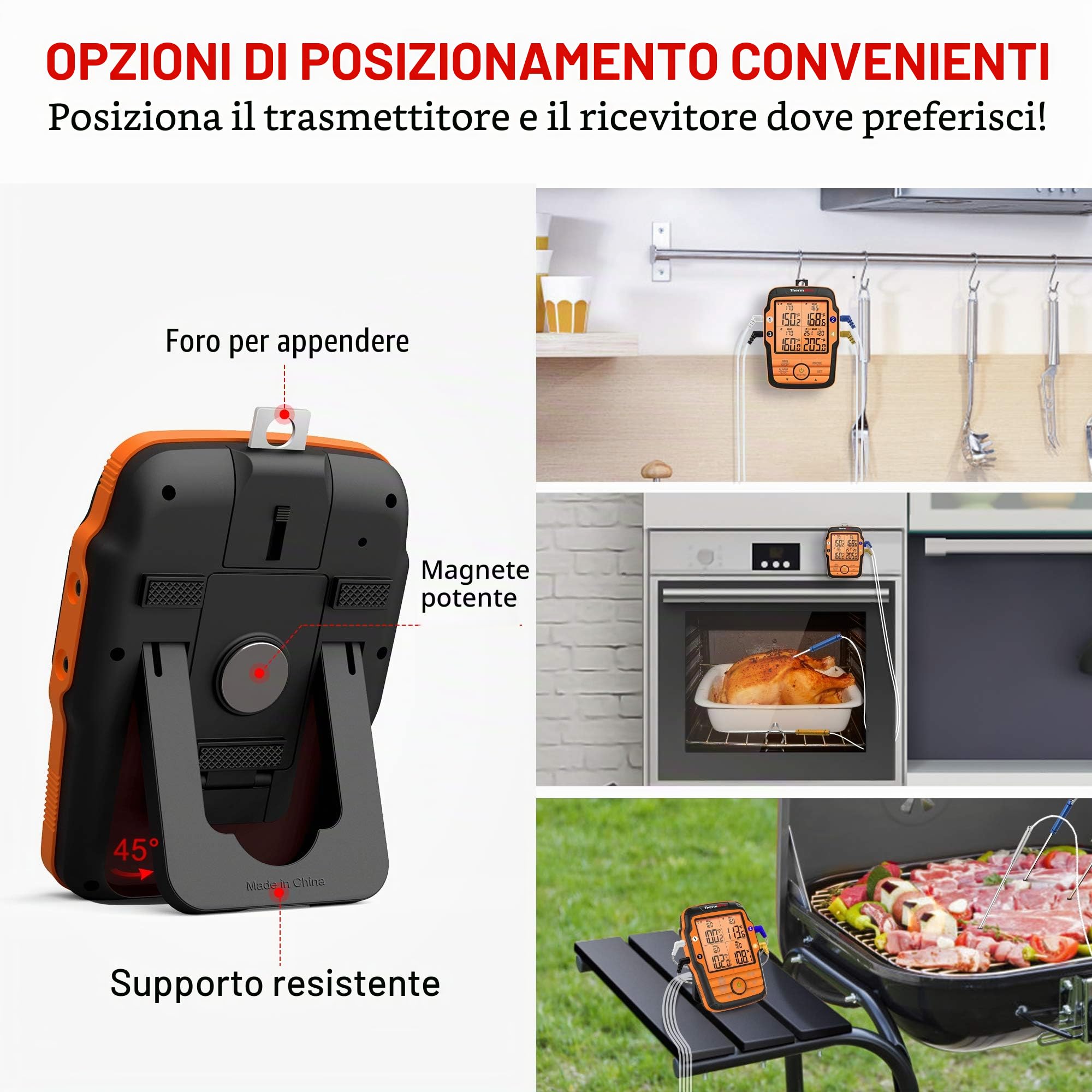 ThermoPro TP27C termometro carne wireless 4 sonde 150 m
