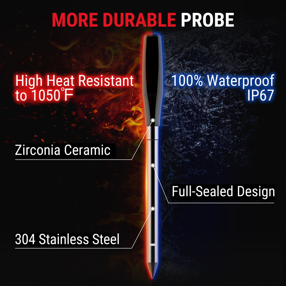 TempPro Twin TempSpike Plus TP972 Termometro Carne Bluetooth