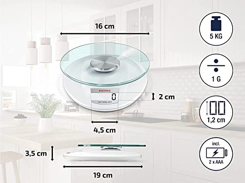 Soehnle Roma bilancia cucina digitale Bianco 5 kg 1 g