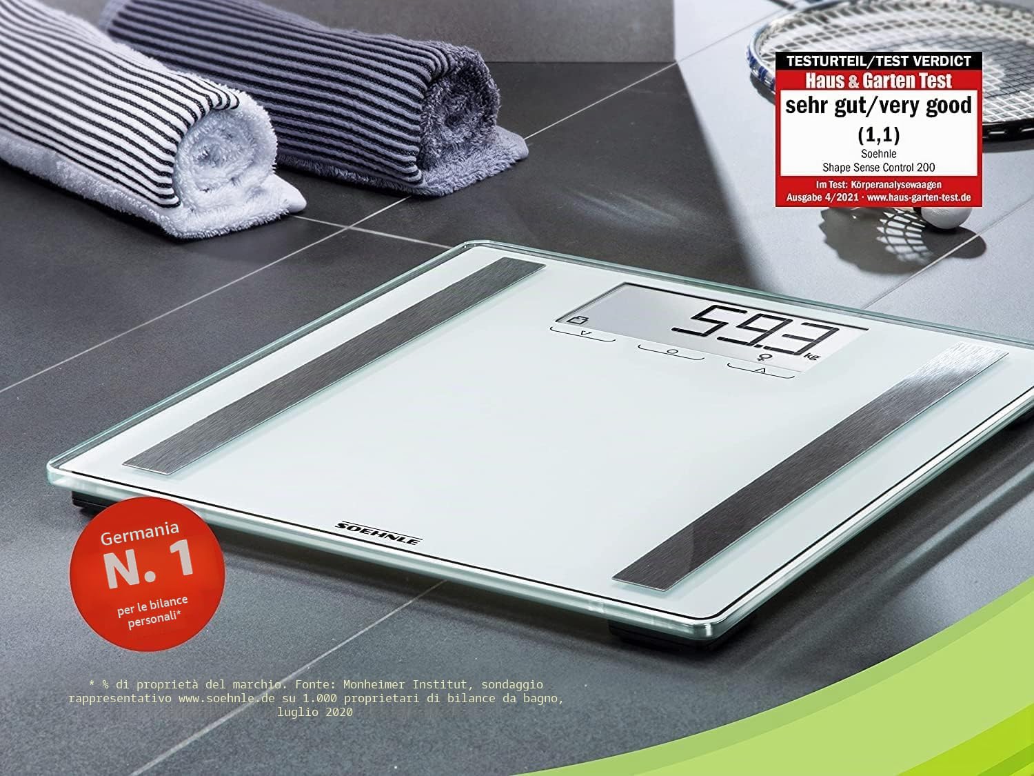 Soehnle Shape Sense Control 200 Bilancia Pesapersone Vetro