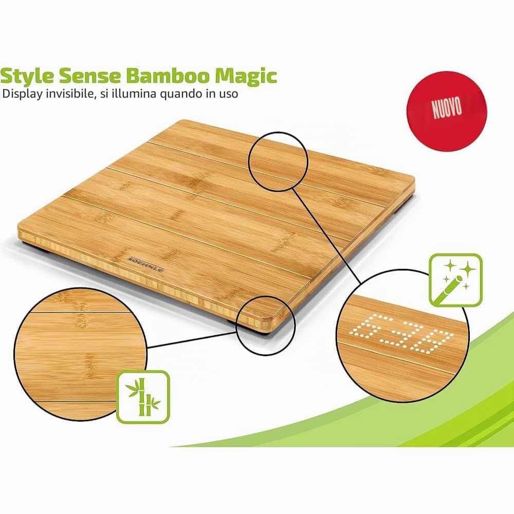 Soehnle Style Sense Bamboo Magic bilancia digitale bambù 180 kg