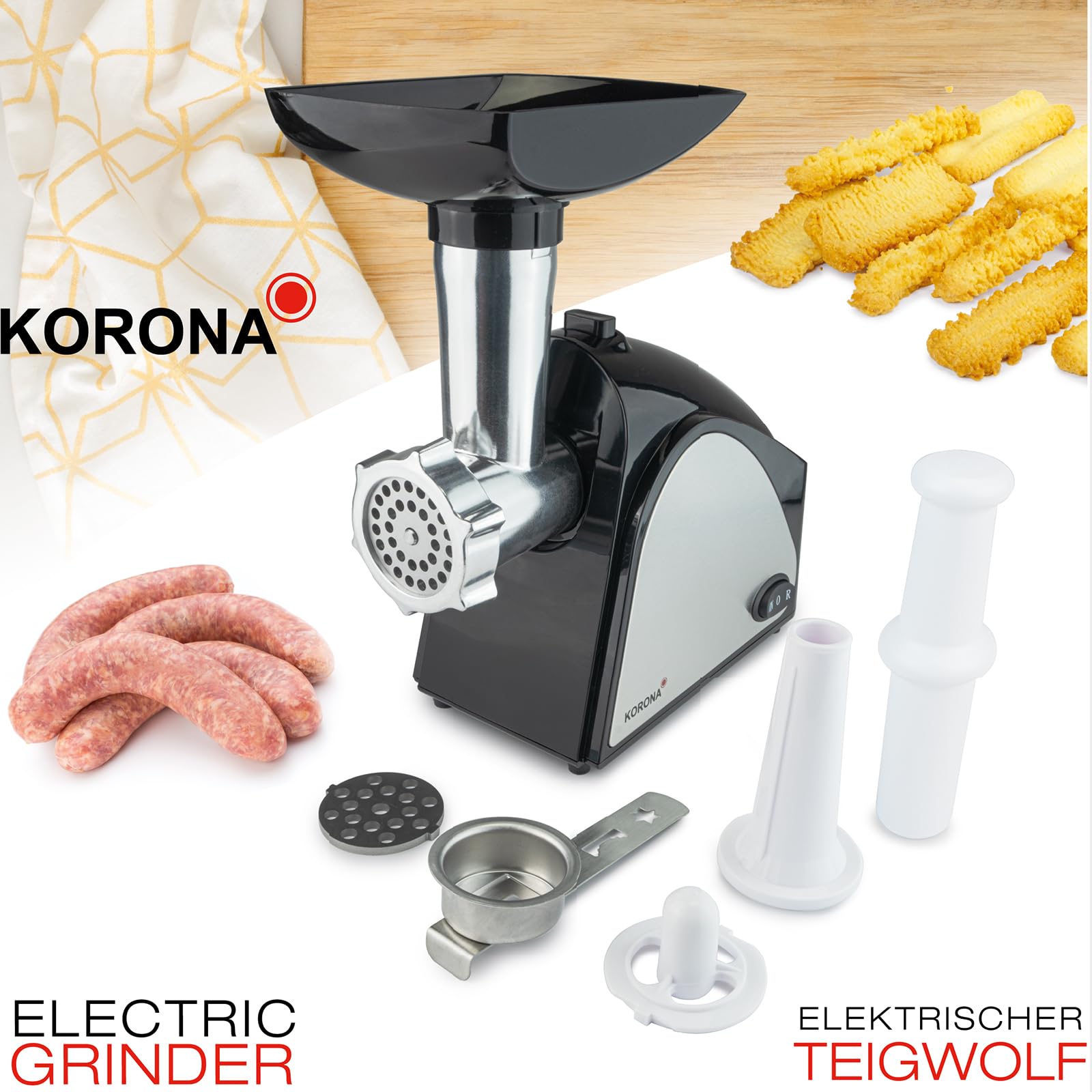 Korona 25200 tritacarne 400 W acciaio inox salsicce biscotti