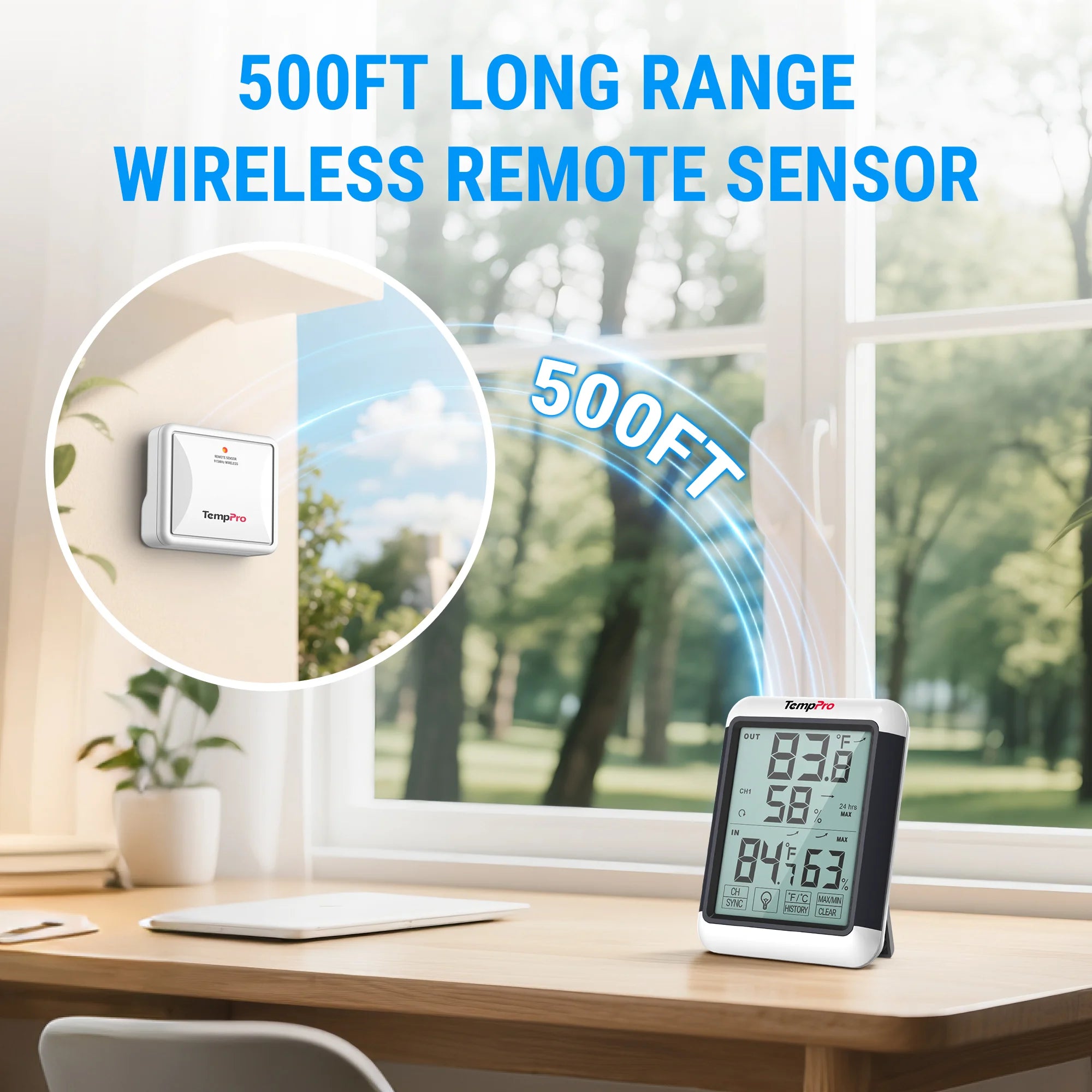 TempPro TempAir Plus TP65B termoigrometro wireless 4"