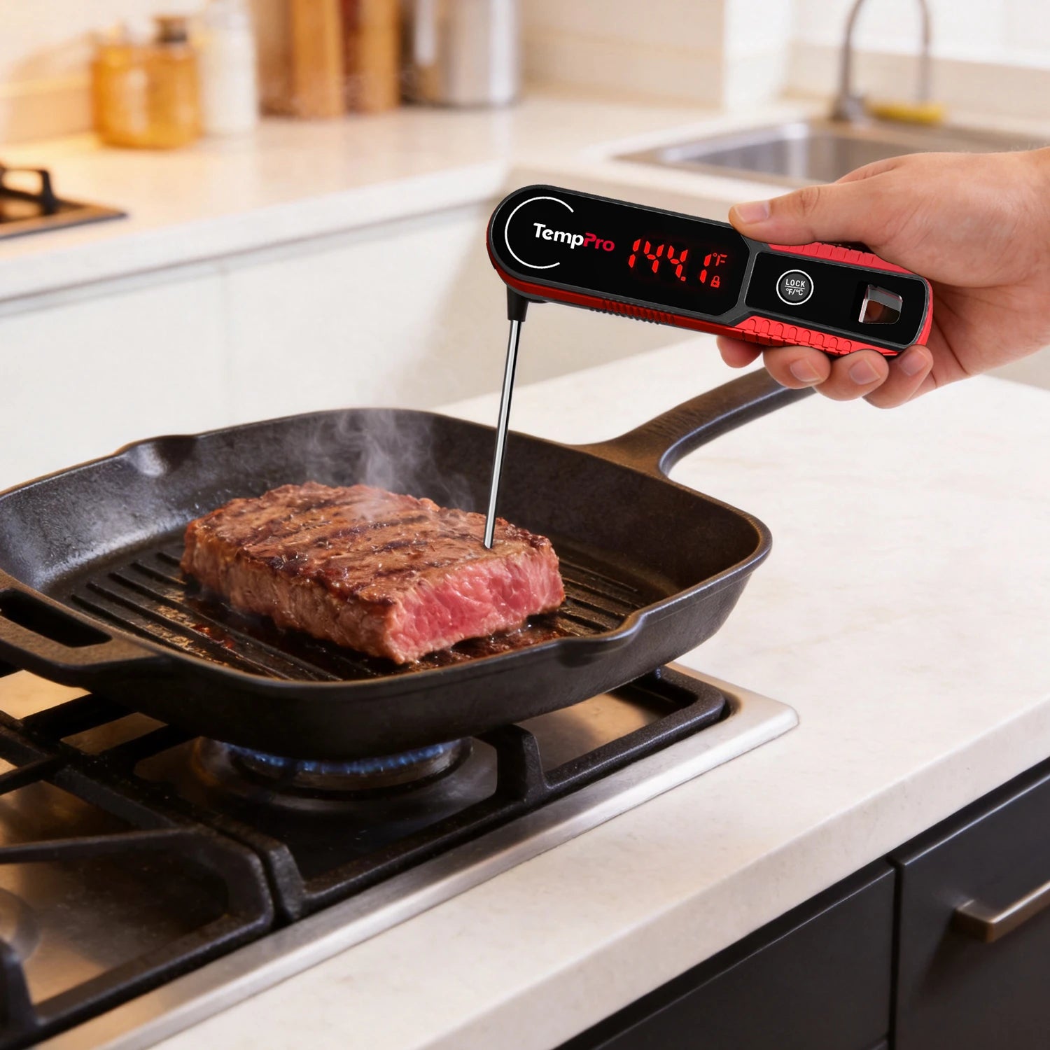 TempPro TP622W termometro carne istantaneo rosso 1 sec