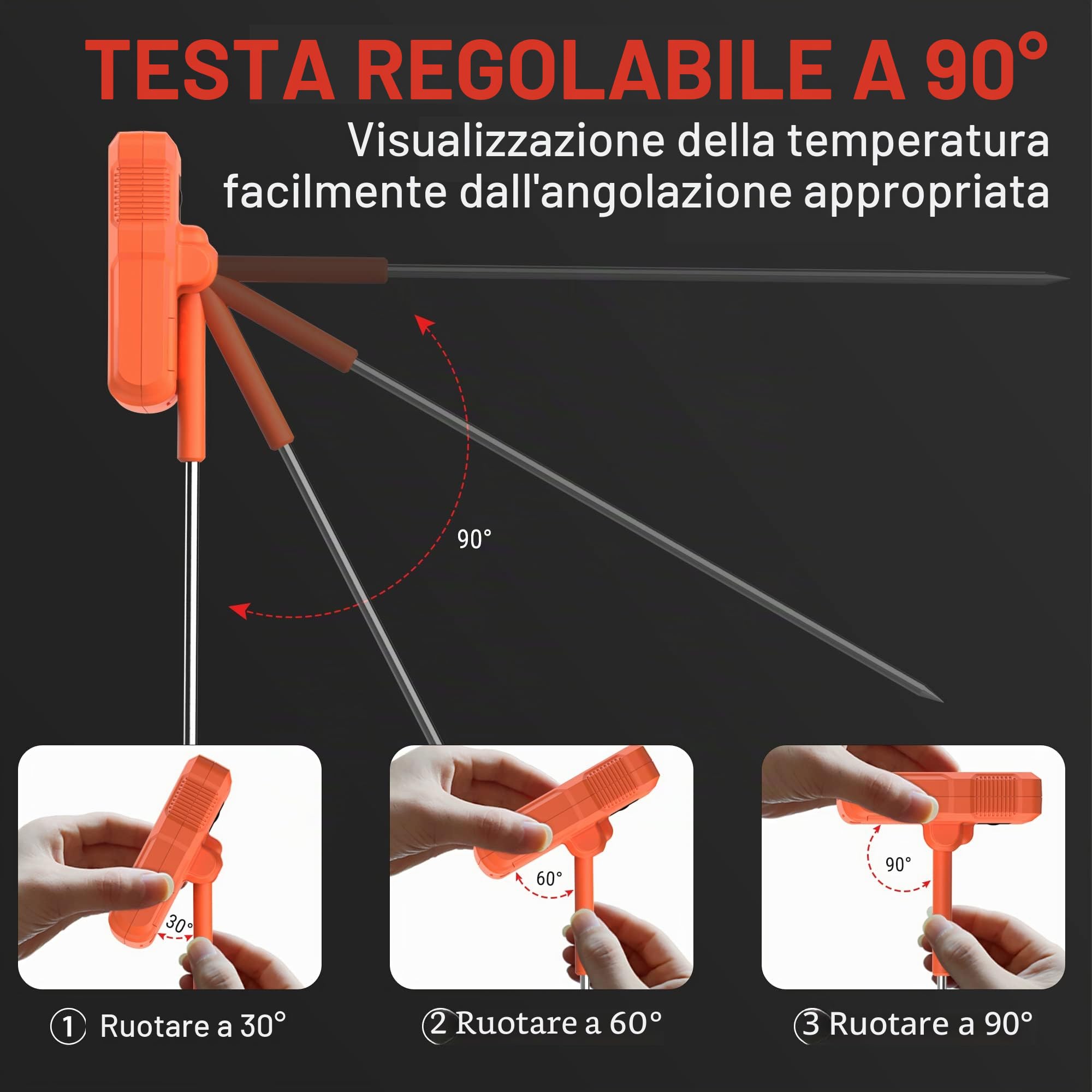 ThermoPro TP510 Termometro Cucina Sonda 20 cm Impermeabile