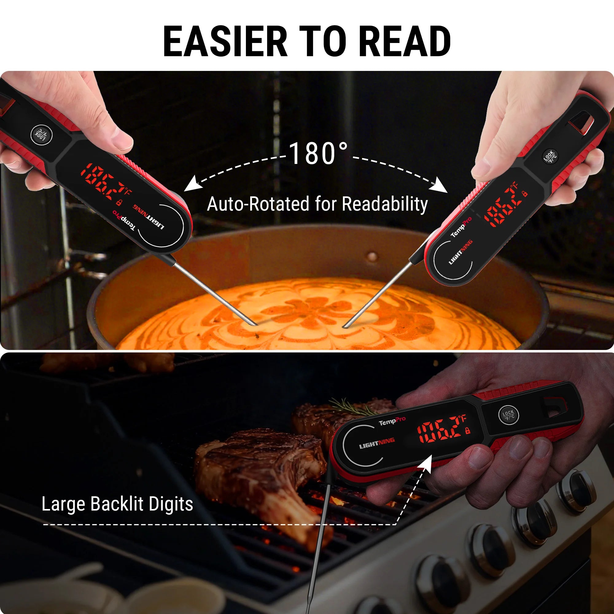 TempPro TP622W termometro carne istantaneo rosso 1 sec