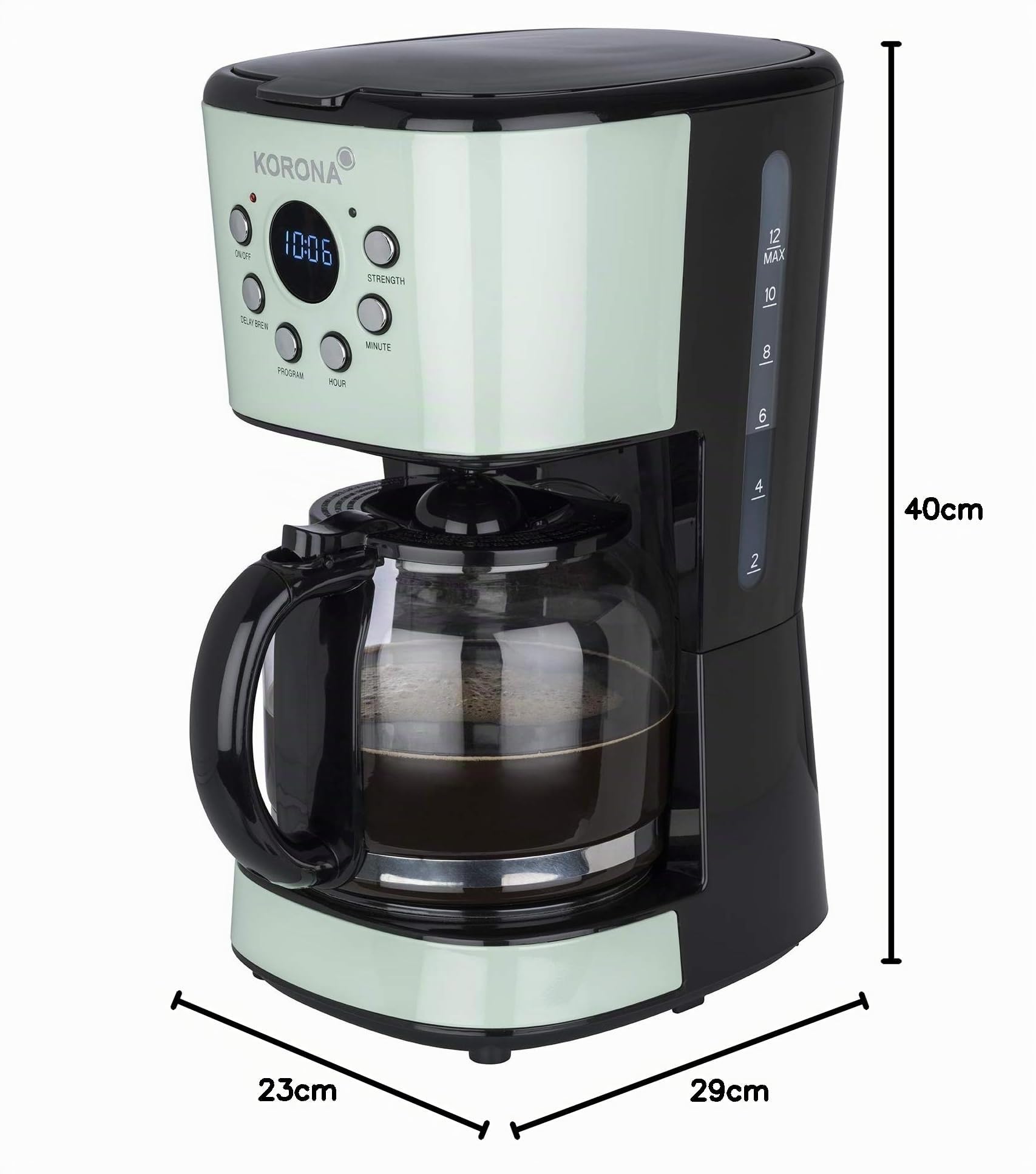 Korona 10665 caffettiera filtro retrò 1,5 L menta