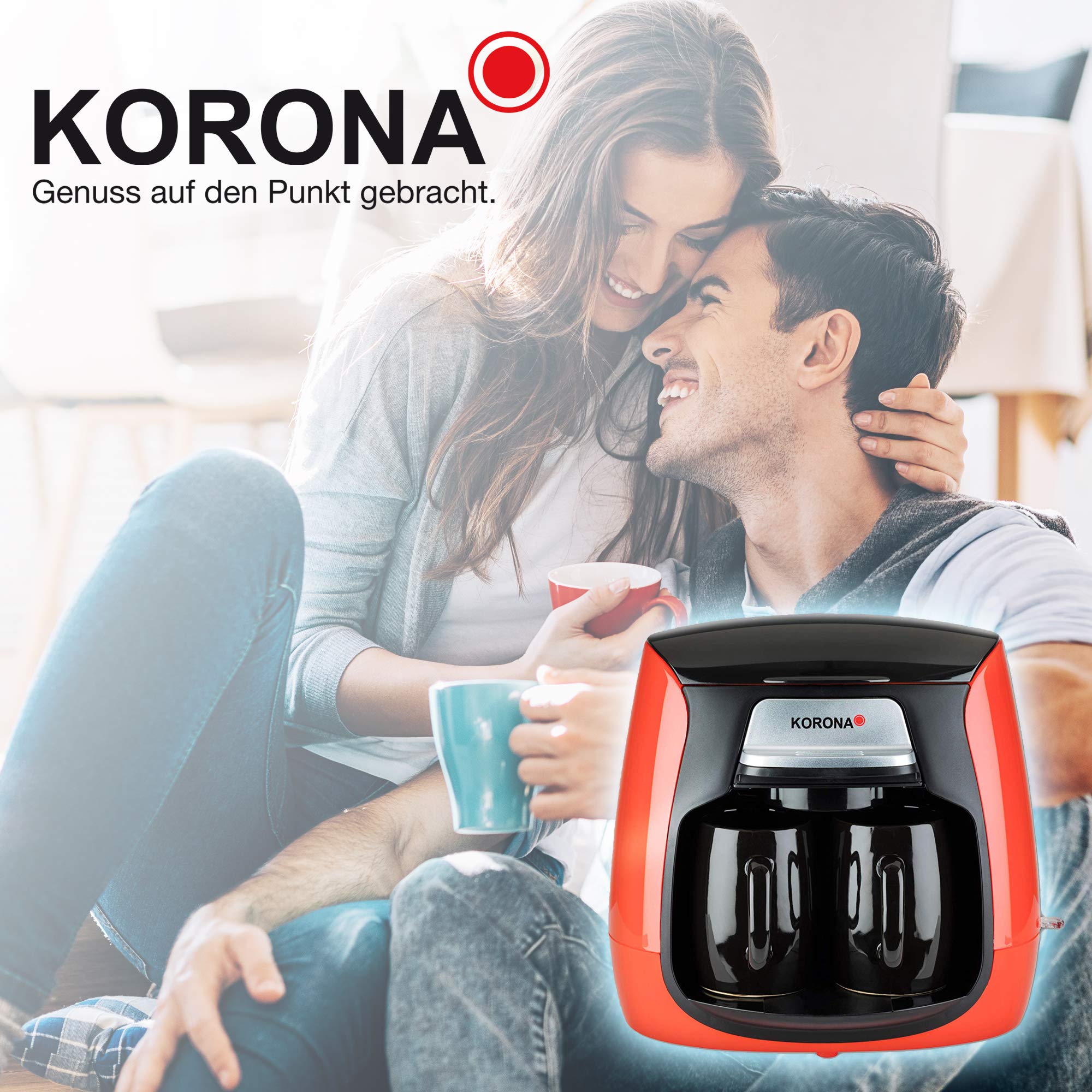 Korona 12208 Macchina Caffè Filtro Rossa 2 Tazze