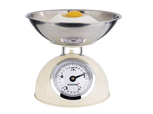 Korona Retro Bilancia Cucina Meccanica Crema 5 kg