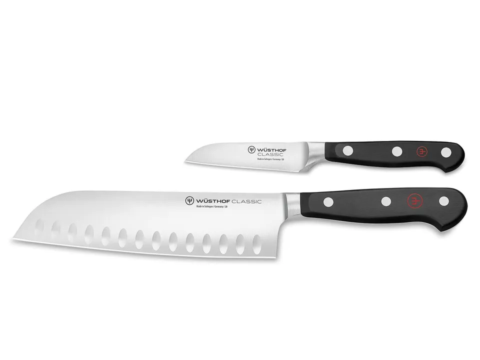 Wüsthof Classic Set 2 Coltelli Santoku + Spelucchino Forgiati