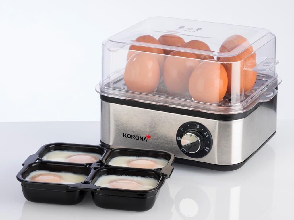 Korona 25303 Cuociuova a Vapore Acciaio Inox 16 Uova