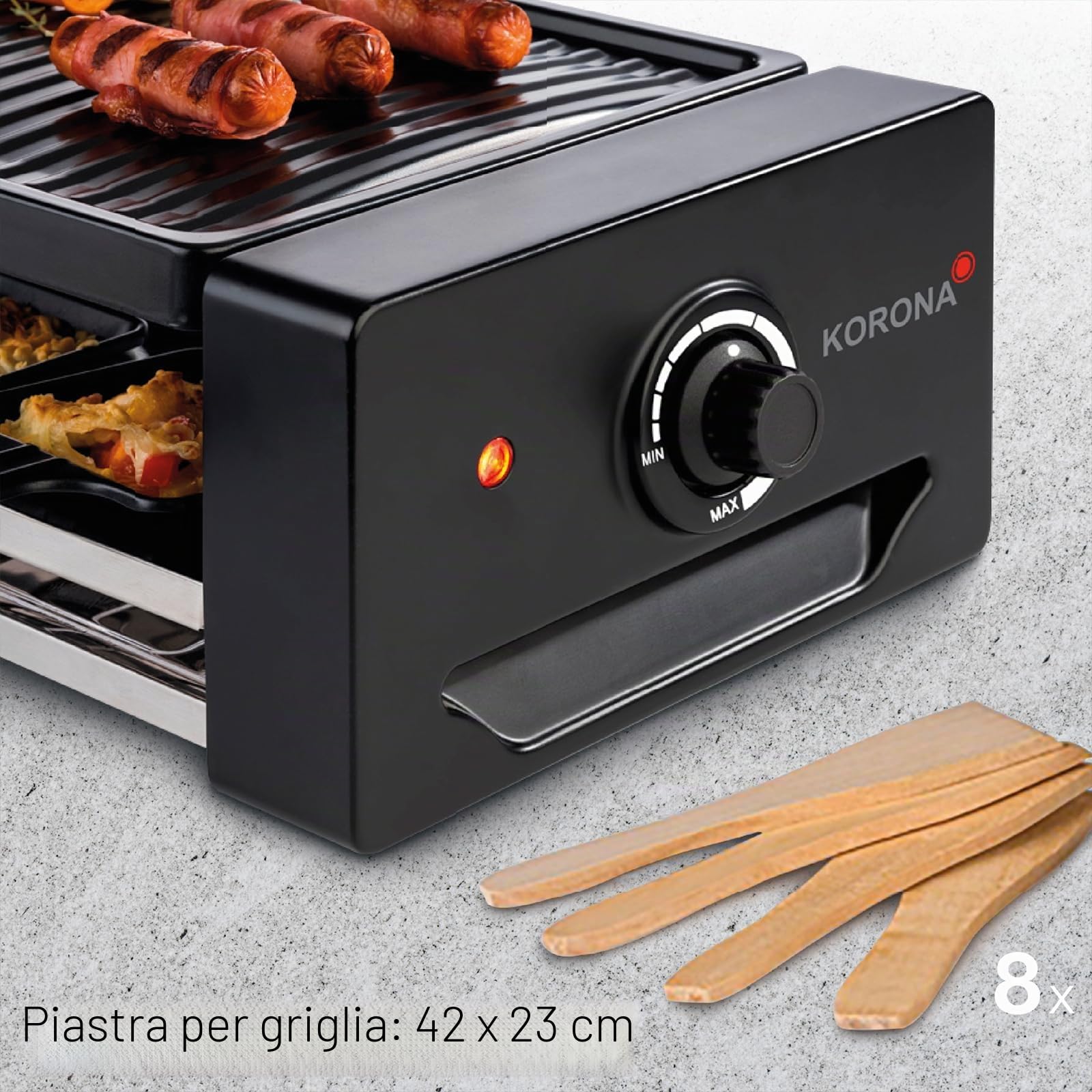 Korona 45070 Raclette 8 Persone 1300W antiaderente