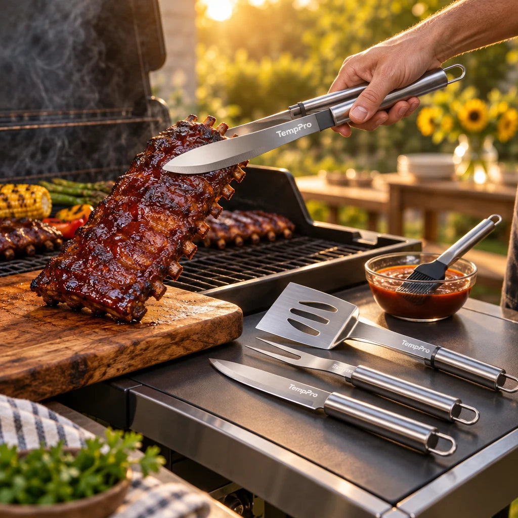 TempPro Smoke Sear Serve Kit termometro carne 4 pezzi + omaggi