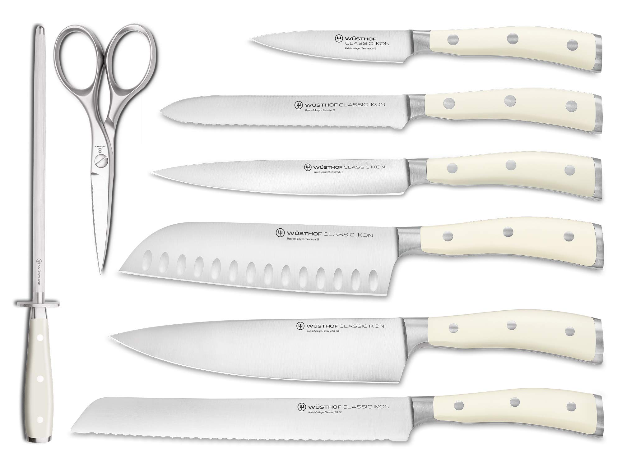 Wüsthof Classic Ikon Crème blocco coltelli 8 pezzi faggio