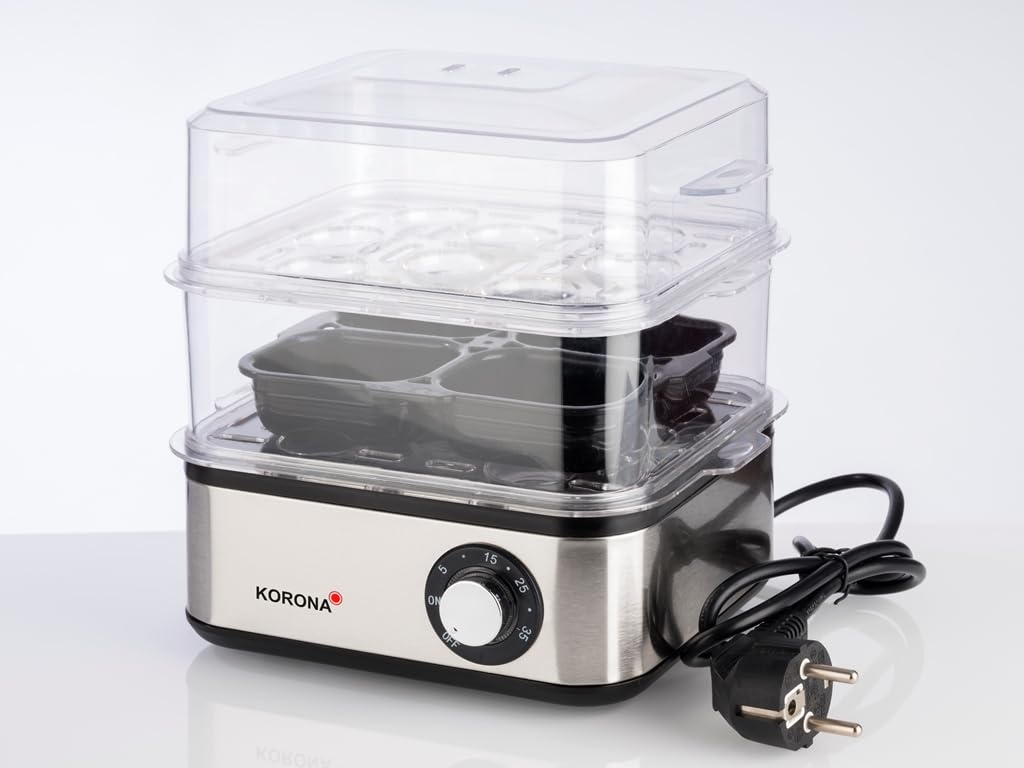 Korona 25303 Cuociuova a Vapore Acciaio Inox 16 Uova