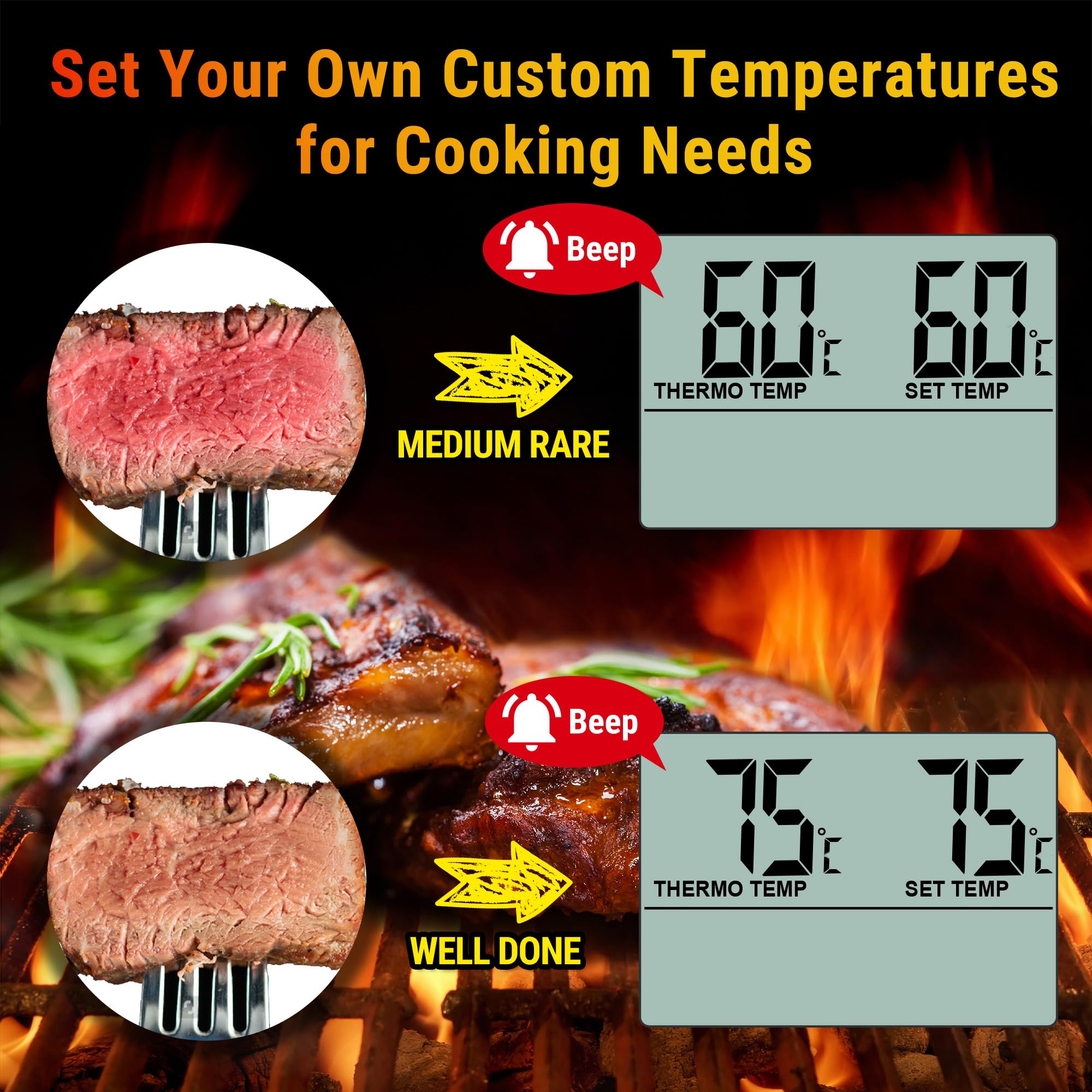 ThermoPro TP16B Termometro Carne Forno Nero 1 Sonda