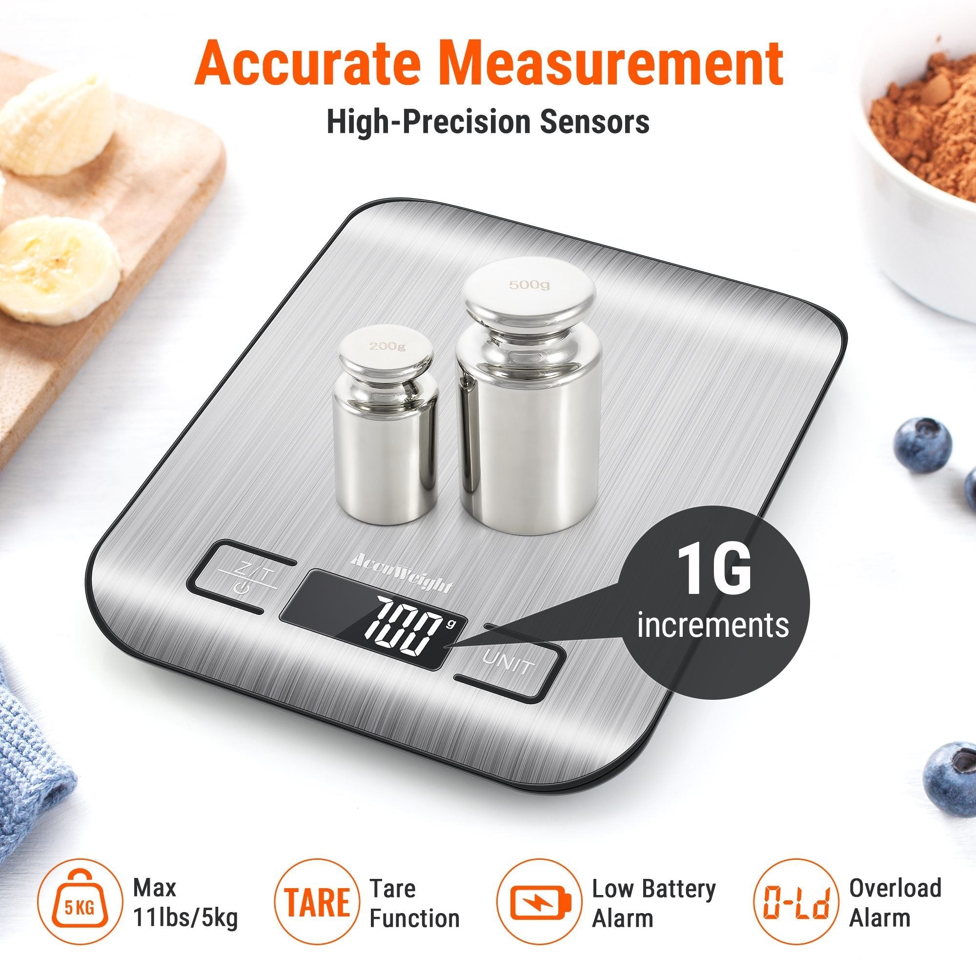 TempPro IC211 Bilancia da Cucina Digitale Tara Rapida