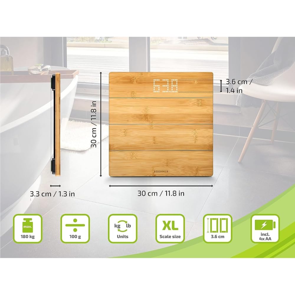 Soehnle Style Sense Bamboo Magic bilancia digitale bambù 180 kg