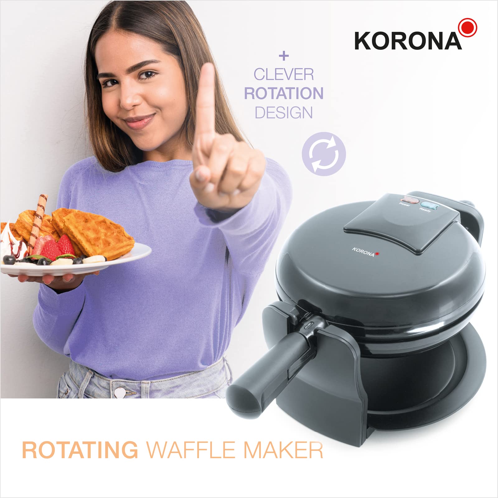 Korona 41004 piastra waffle rotante belgi 180°