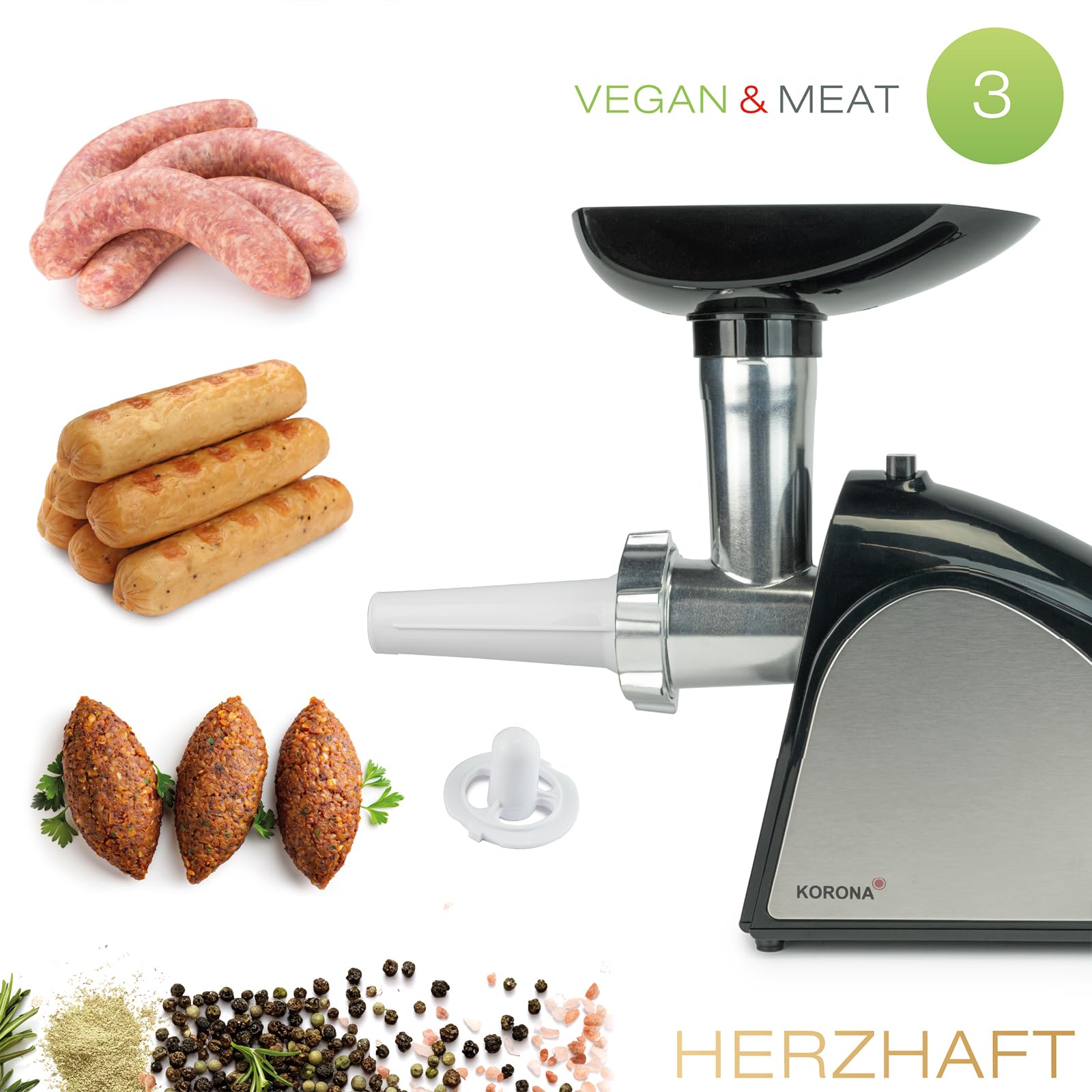 Korona 25200 tritacarne 400 W acciaio inox salsicce biscotti