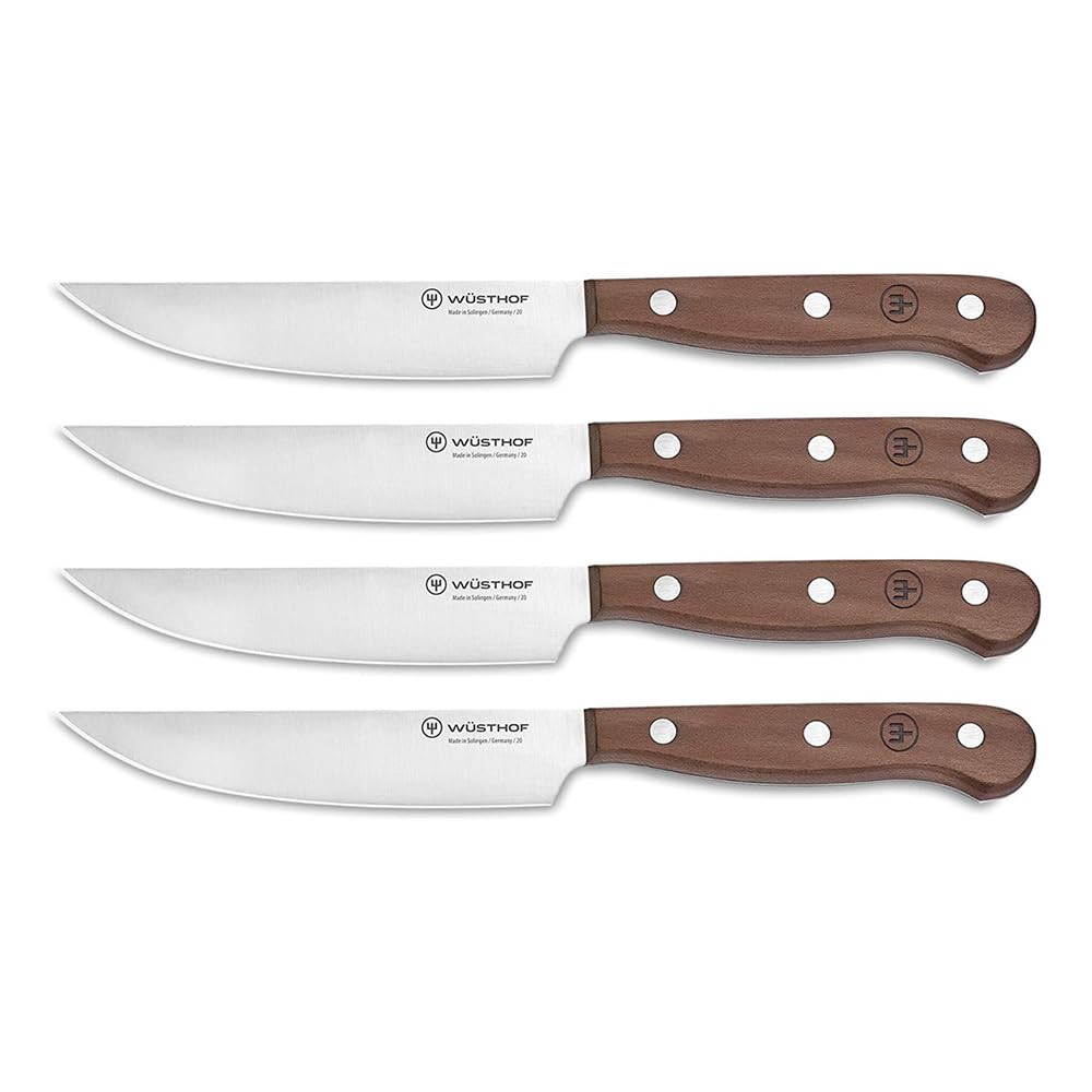 Wüsthof Set 4 Coltelli Bistecca 12cm Legno Faggio