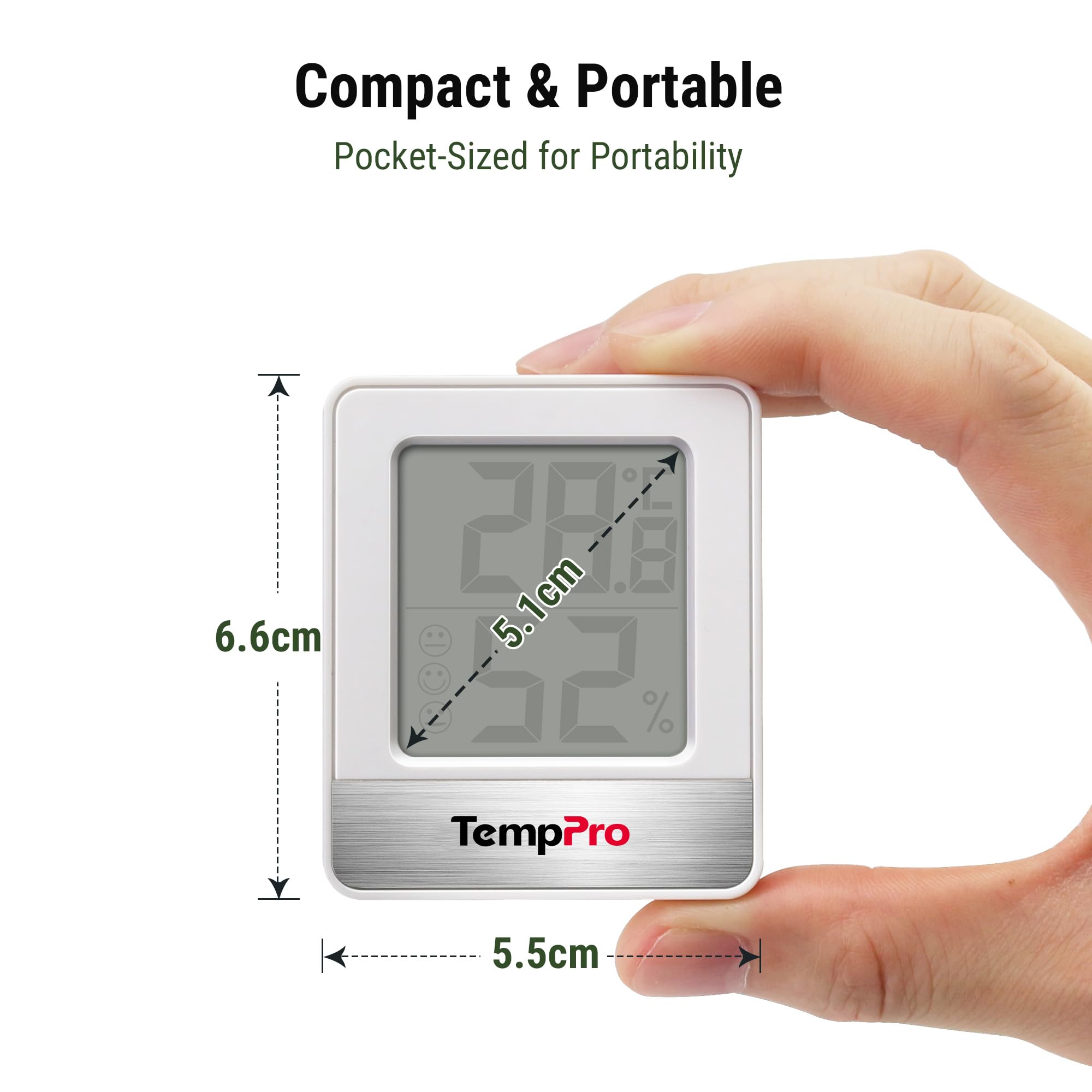 TempPro TP49 termoigrometro digitale bianco sensore comfort