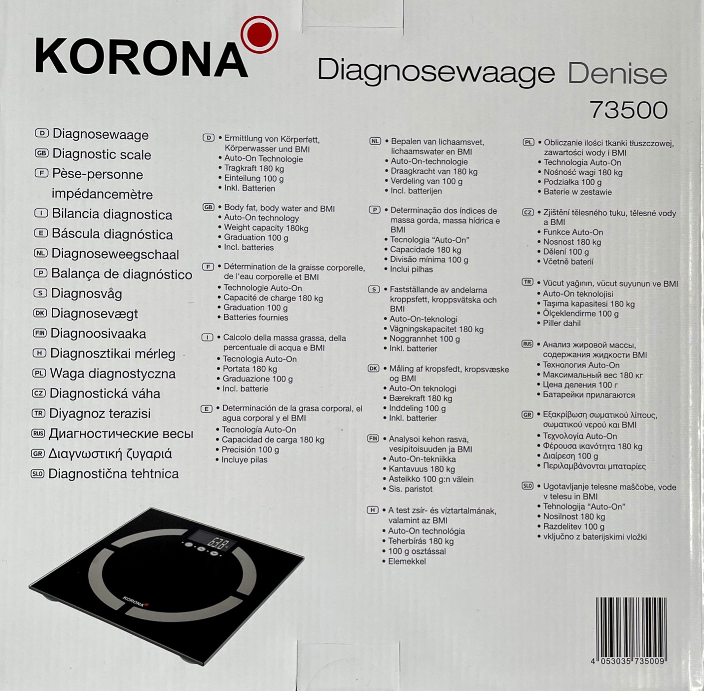 Korona Denise 73500 bilancia diagnostica 180 kg