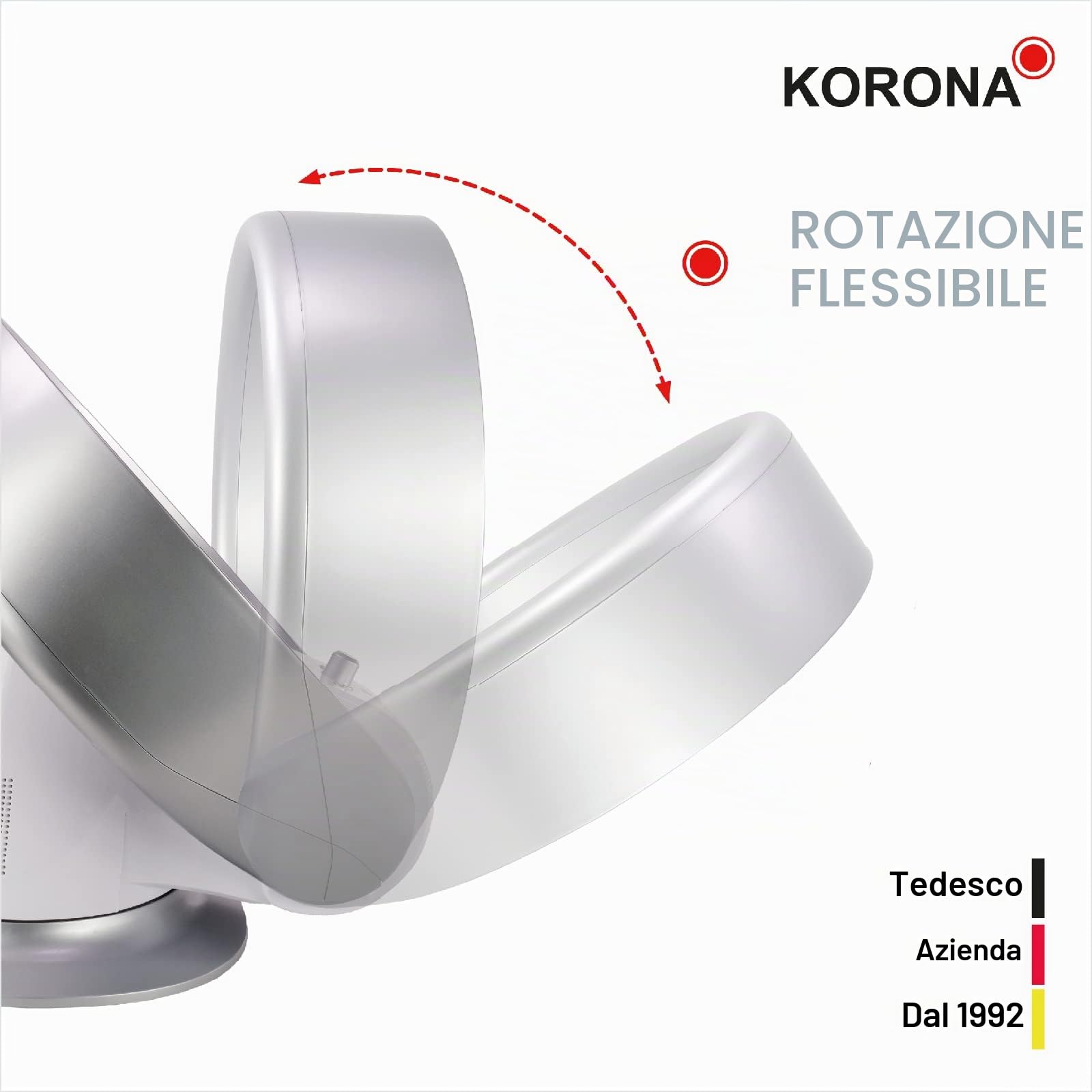 Korona 81008 Ventilatore Senza Pale Parete Tavolo 26W
