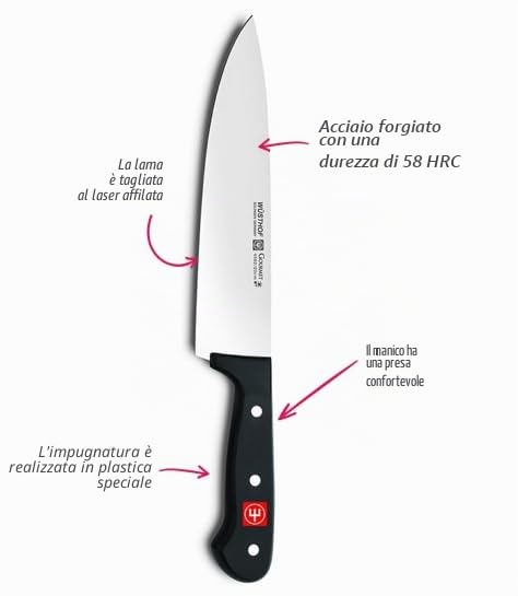 Wusthof Gourmet Coltello Prosciutto 16 cm Nero lama sottile