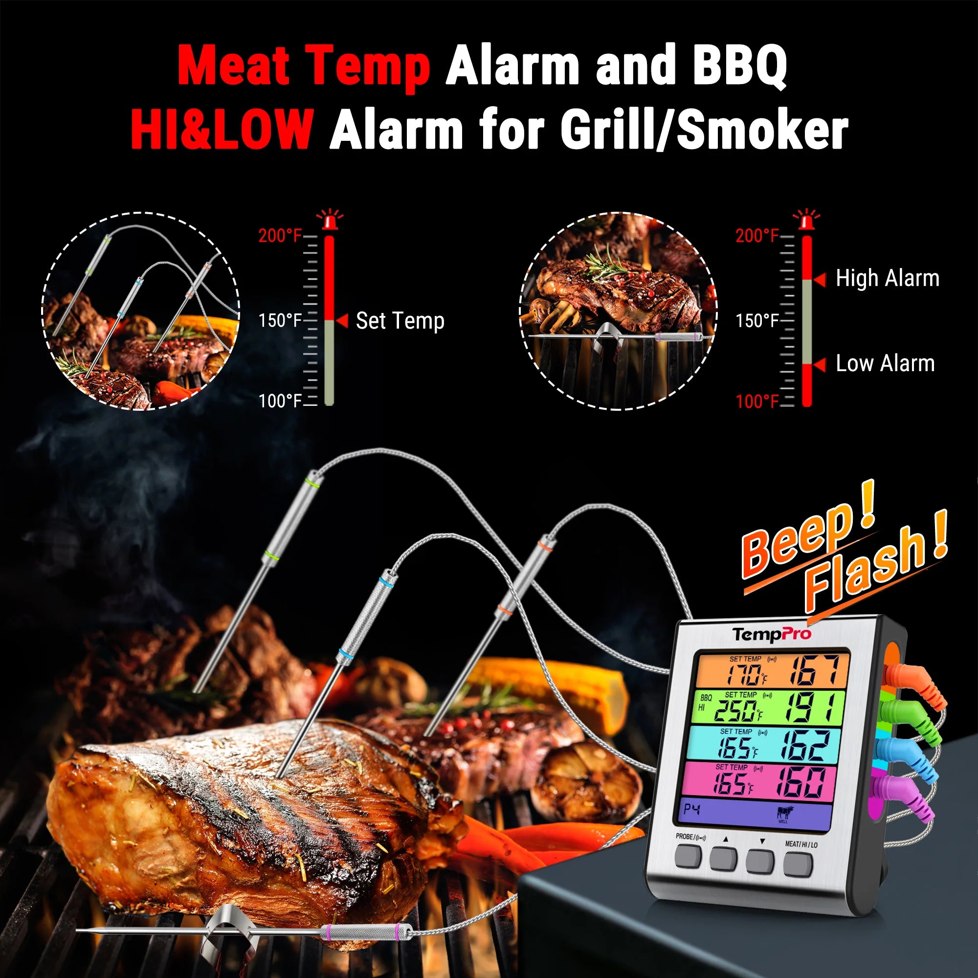 TempPro TempTrack ELITE TP17H termometro carne 4 sonde