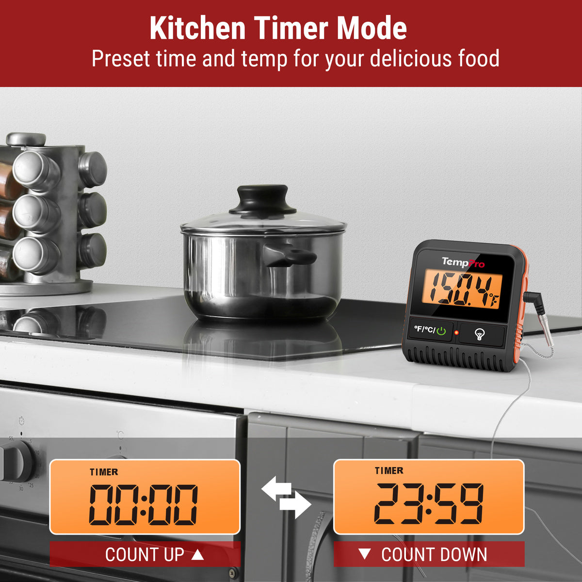 TempPro TP806BW termometro carne wireless doppia sonda