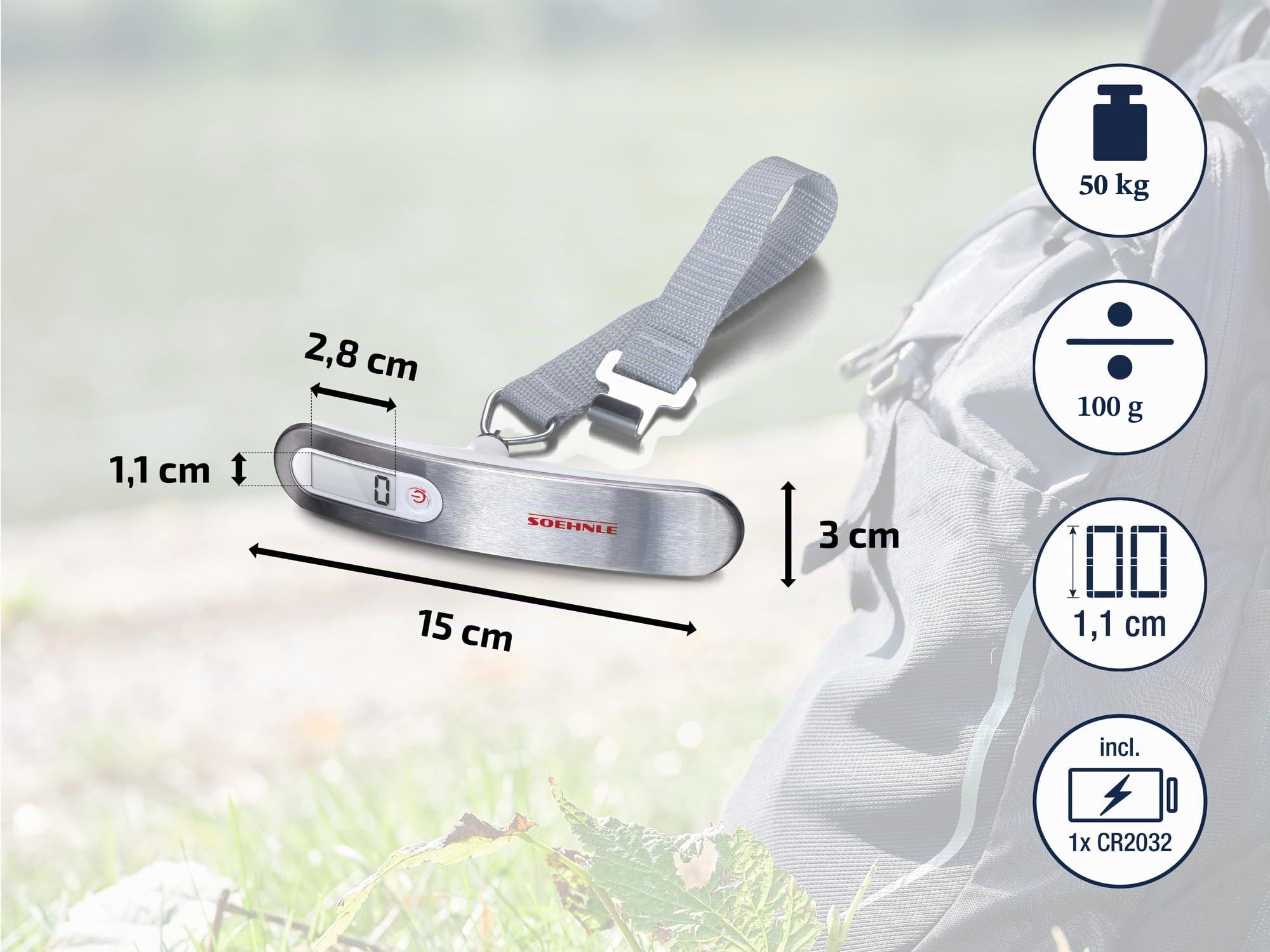 Soehnle Travel pesa valigie digitale 50 kg compatta