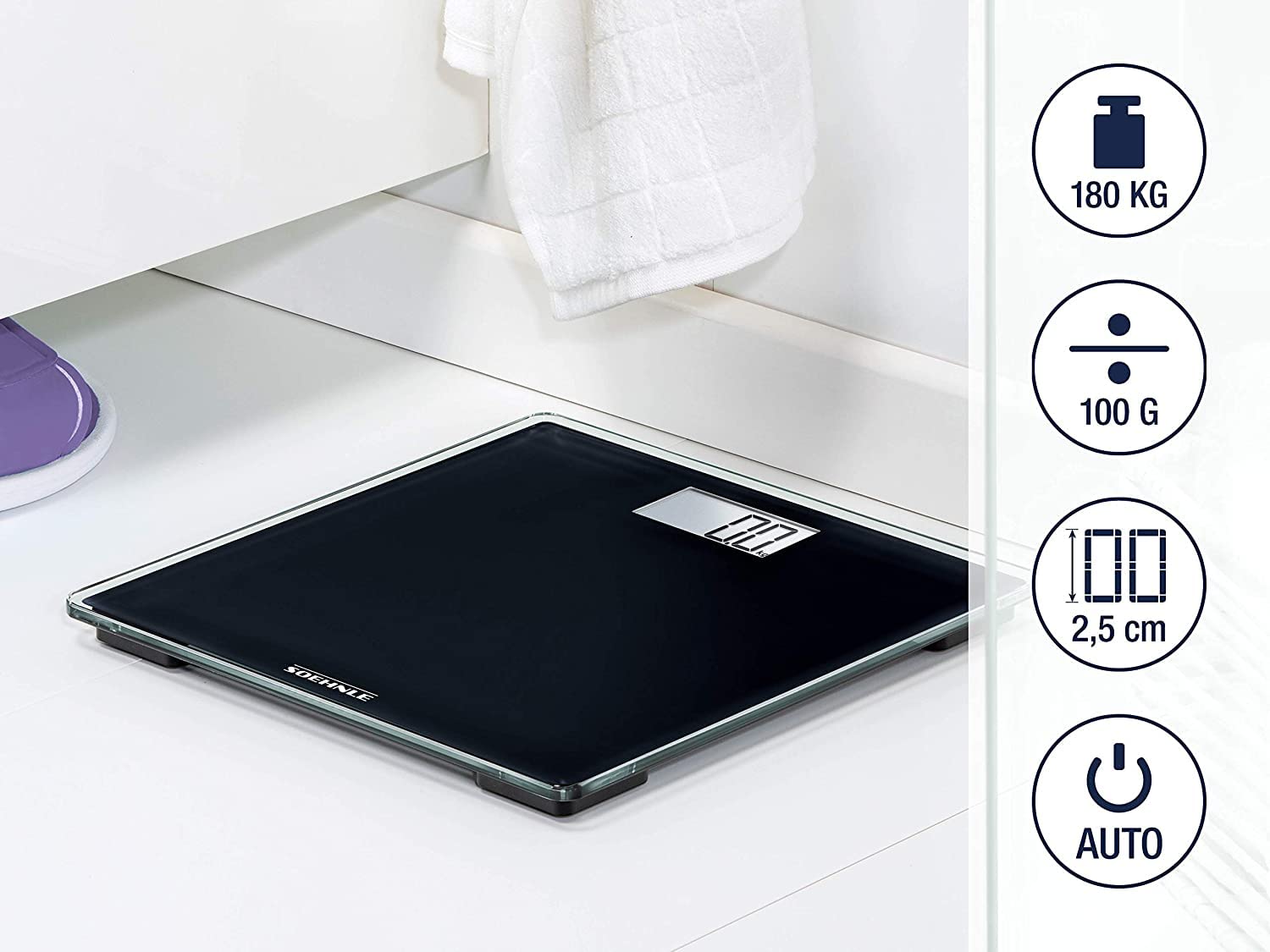 Soehnle Style Sense Compact 100 bilancia pesa persona nero 180 kg