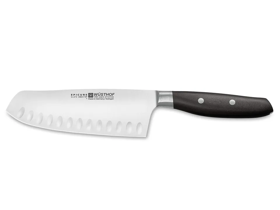 Wusthof Epicure Slate Santoku 17 cm Coltello Alveolato