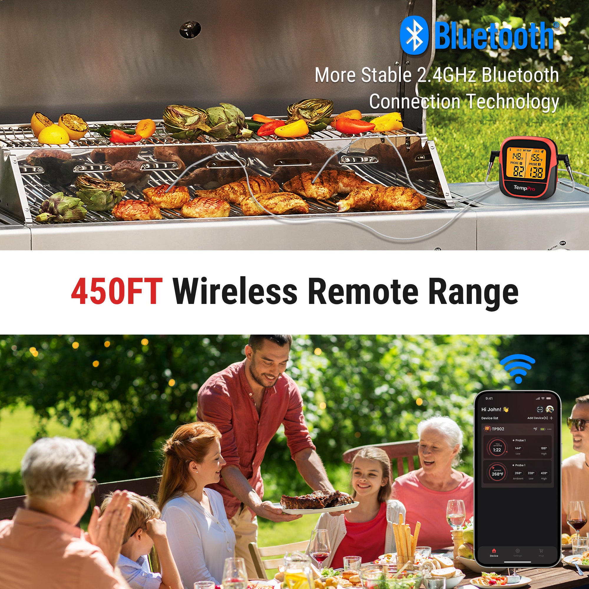 TempPro TP902W Termometro Carne Bluetooth Wireless
