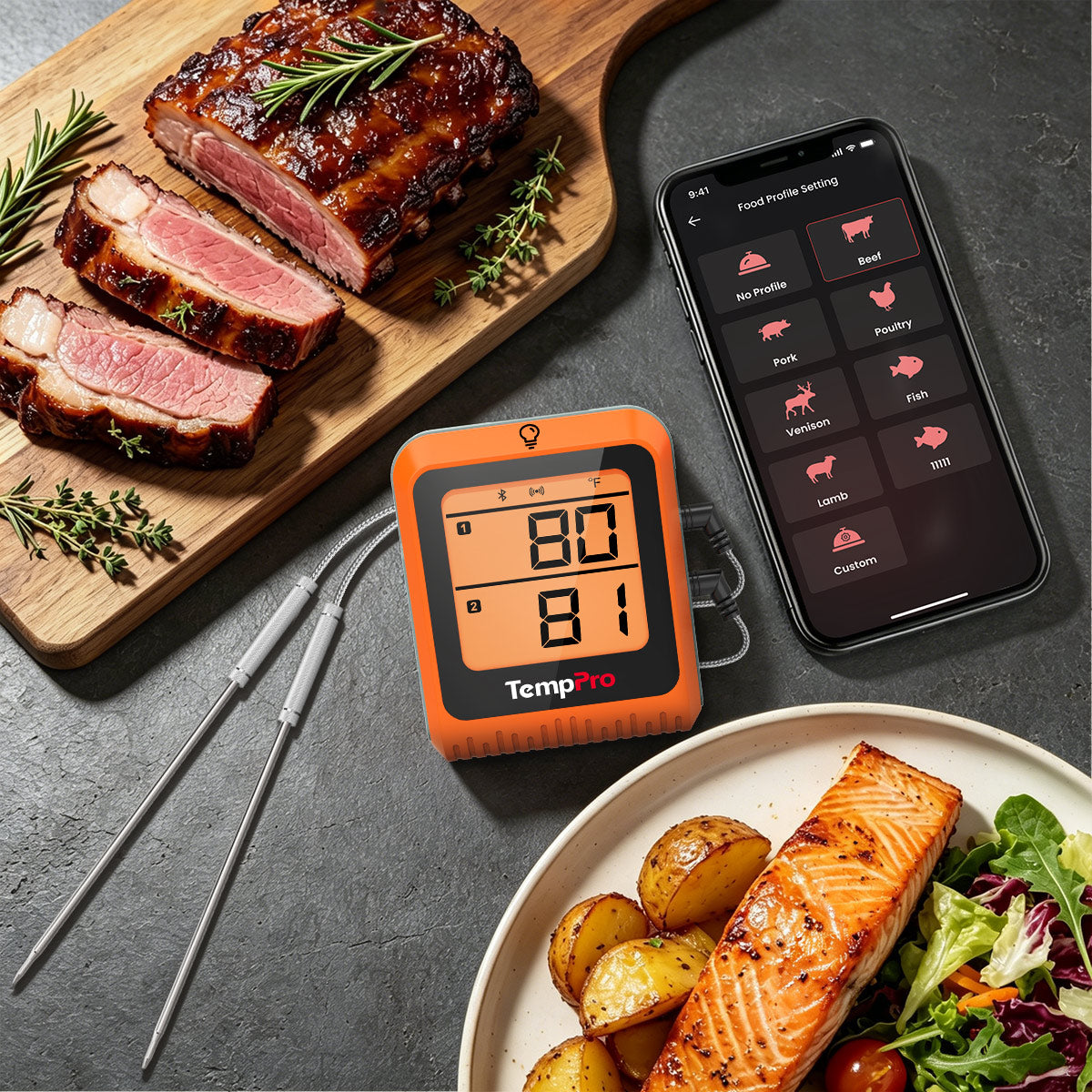 TempPro TempSync ELITE TP920 Termometro Bluetooth Arancione