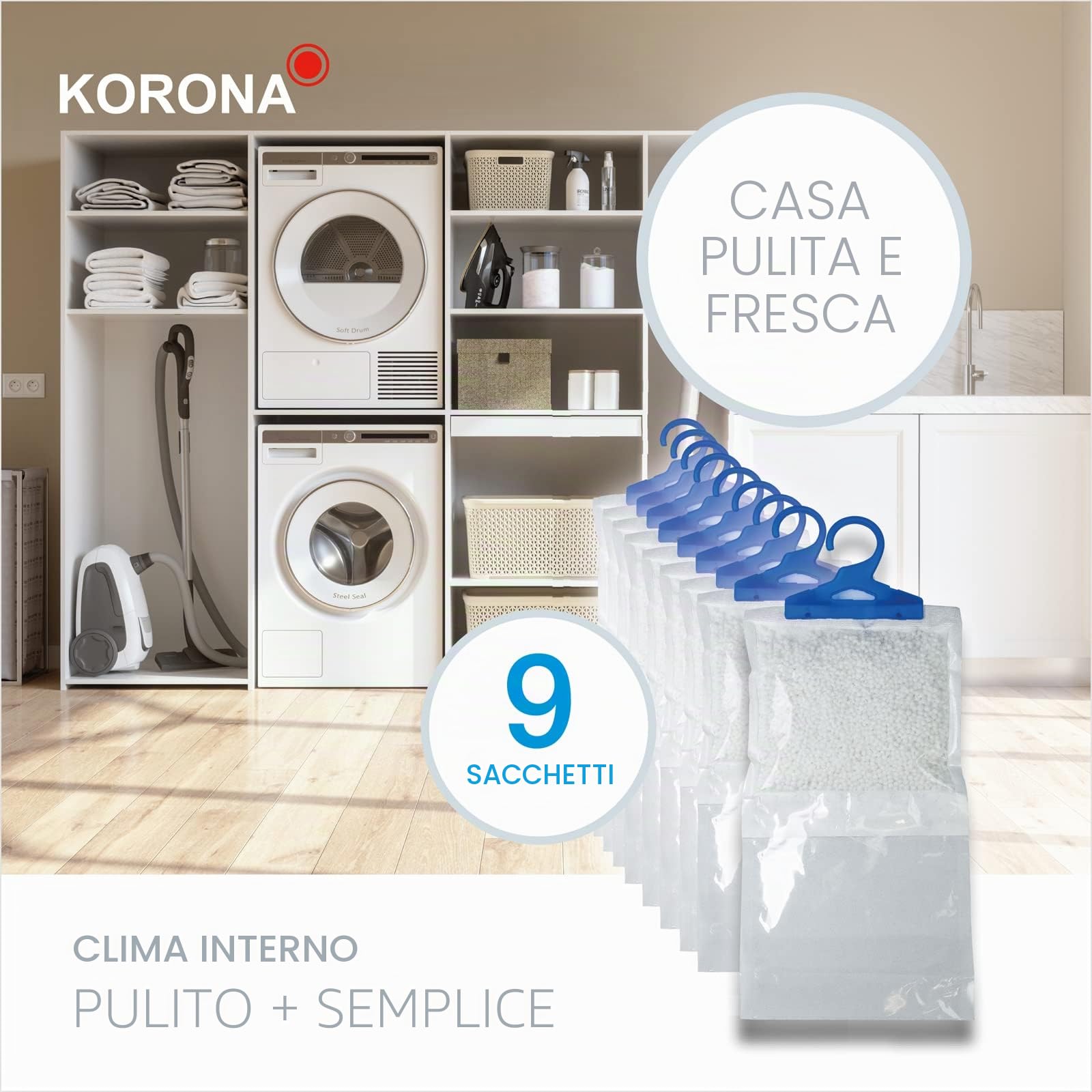 Korona 82152 sacchetti deumidificatori armadio 9 pezzi