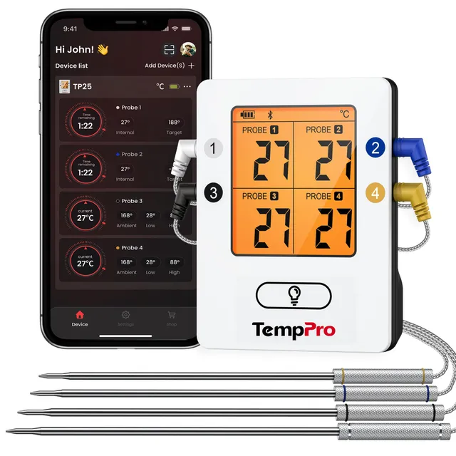 ThermoPro TP25 Termometro Carne Bluetooth 4 Sonde