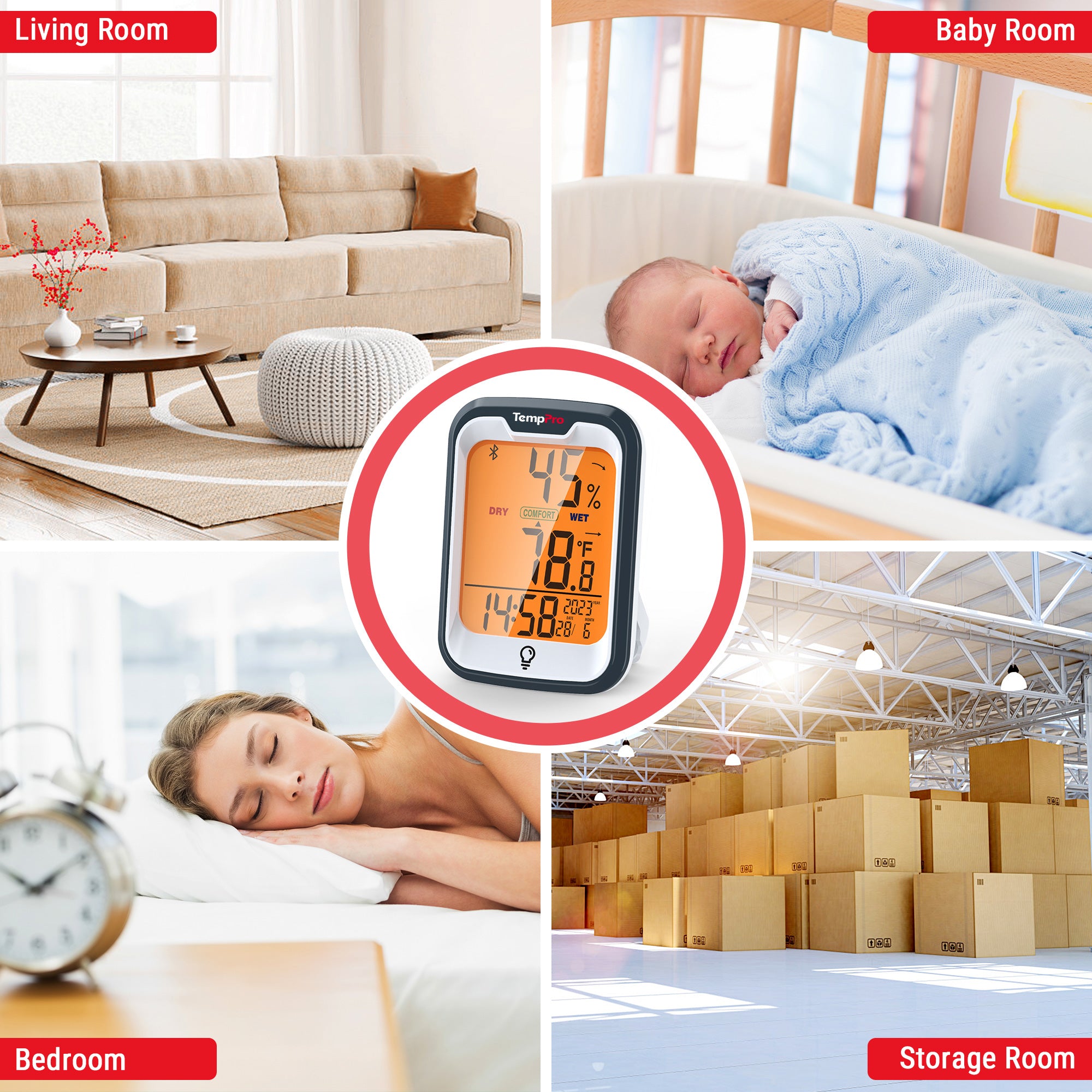 TempPro TP358W Termoigrometro Bluetooth da Interni