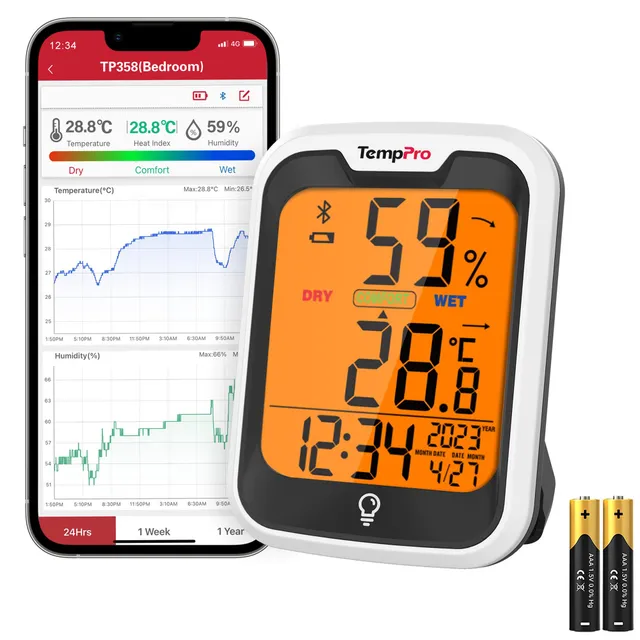 ThermoPro TP358 Termoigrometro Bluetooth 1 Pezzo