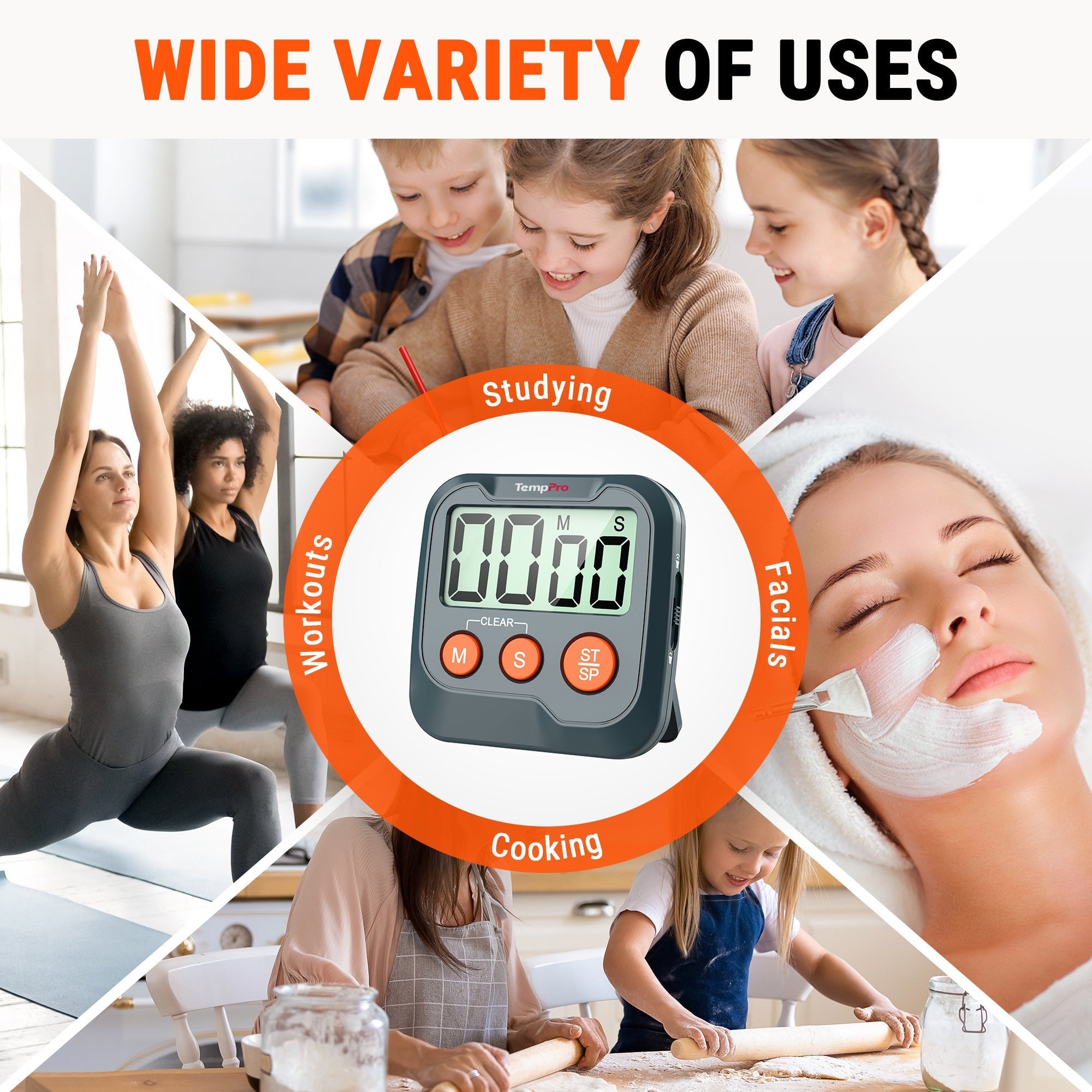 TempPro TM03W Timer Cucina Digitale 2 Pezzi