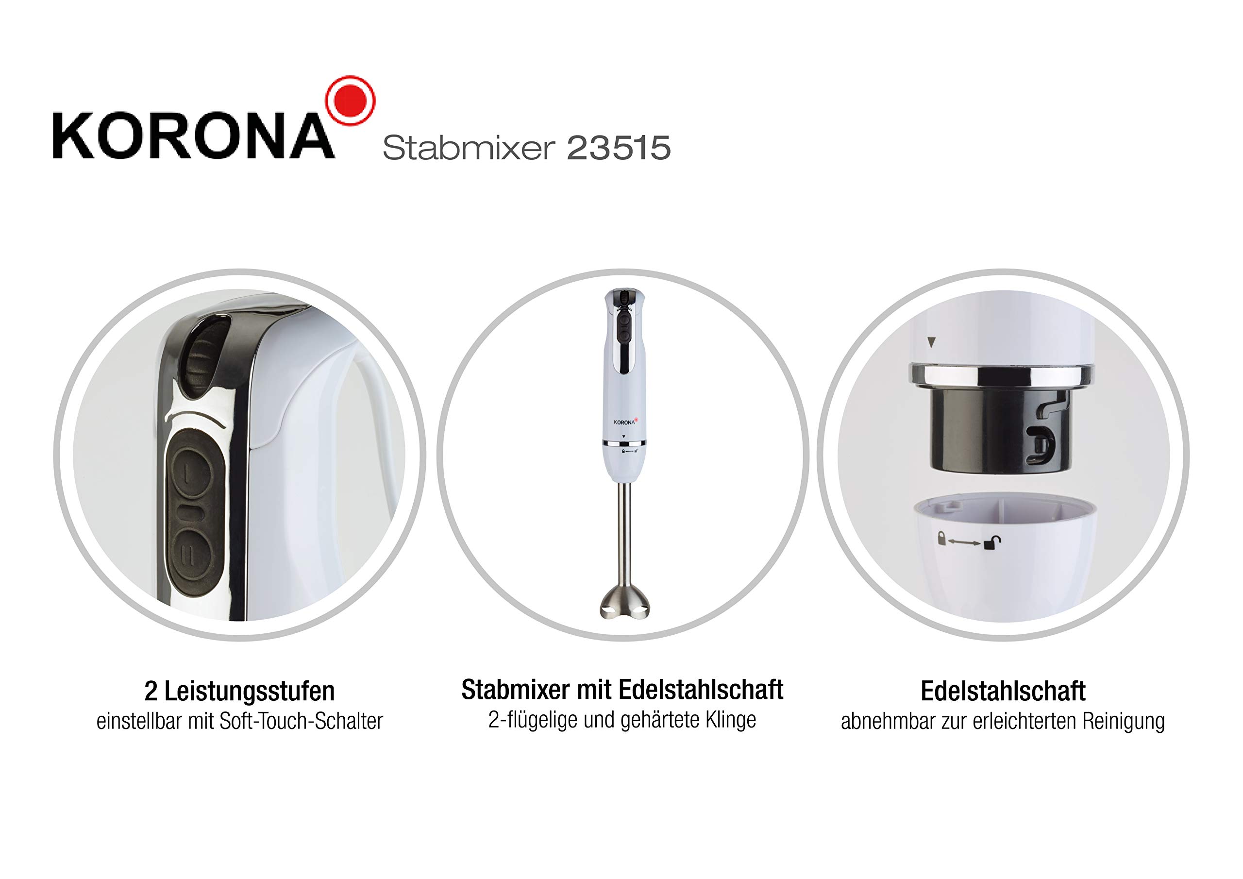 Korona 23515 Frullatore a Immersione Bianco 600 W
