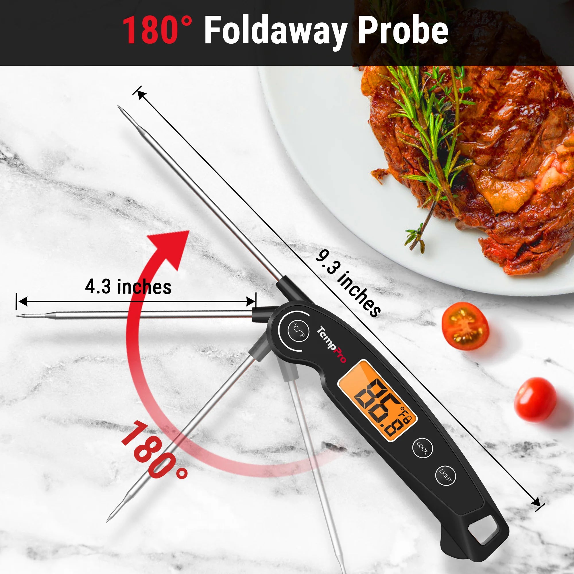 TempPro TempSwift Plus TP605 termometro carne pieghevole