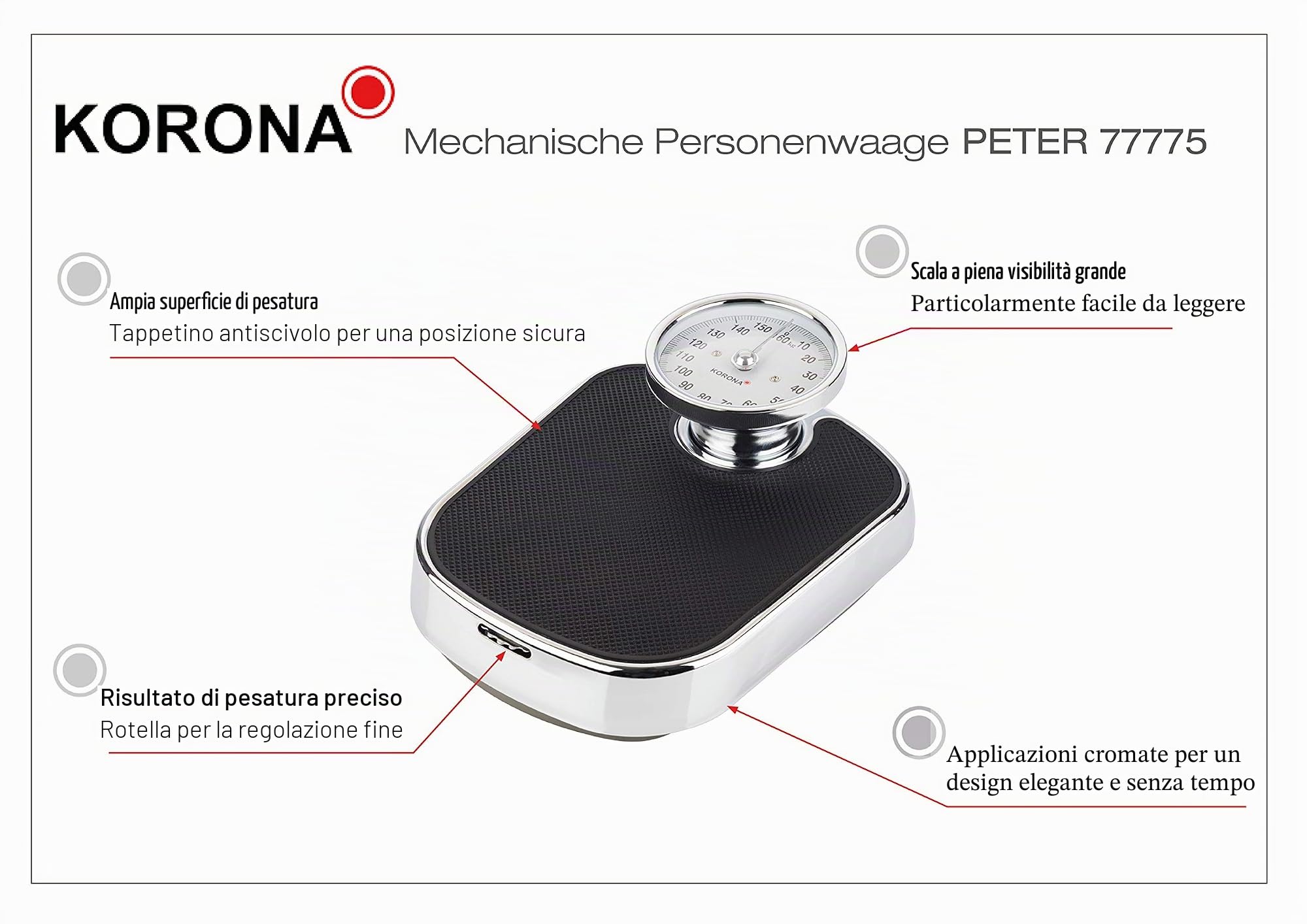 Korona Peter 7775 bilancia pesapersone meccanica 160 kg