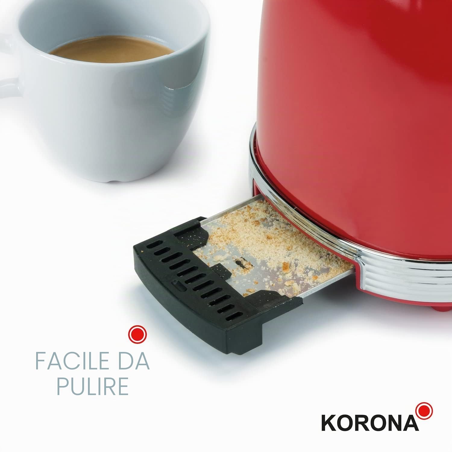 Korona 21668 Tostapane Retrò Rosso 2 Fette 850W