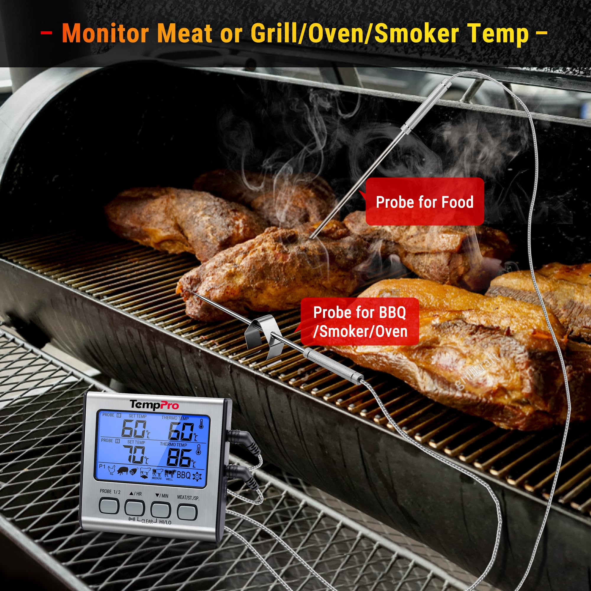 ThermoPro TP17 termometro cucina digitale doppia sonda 2 sonde