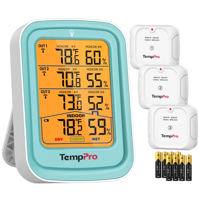TempPro TempAir Plus TP220B termometro igrometro wireless 3 sensori