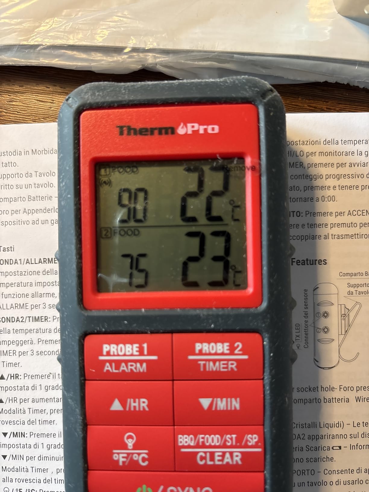 ThermoPro TP08 Termometro Carne Wireless Doppia Sonda