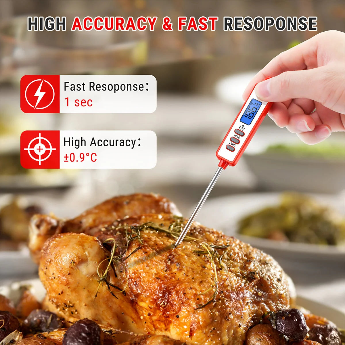 TempPro TP01AW termometro carne istantaneo sonda lunga bianco