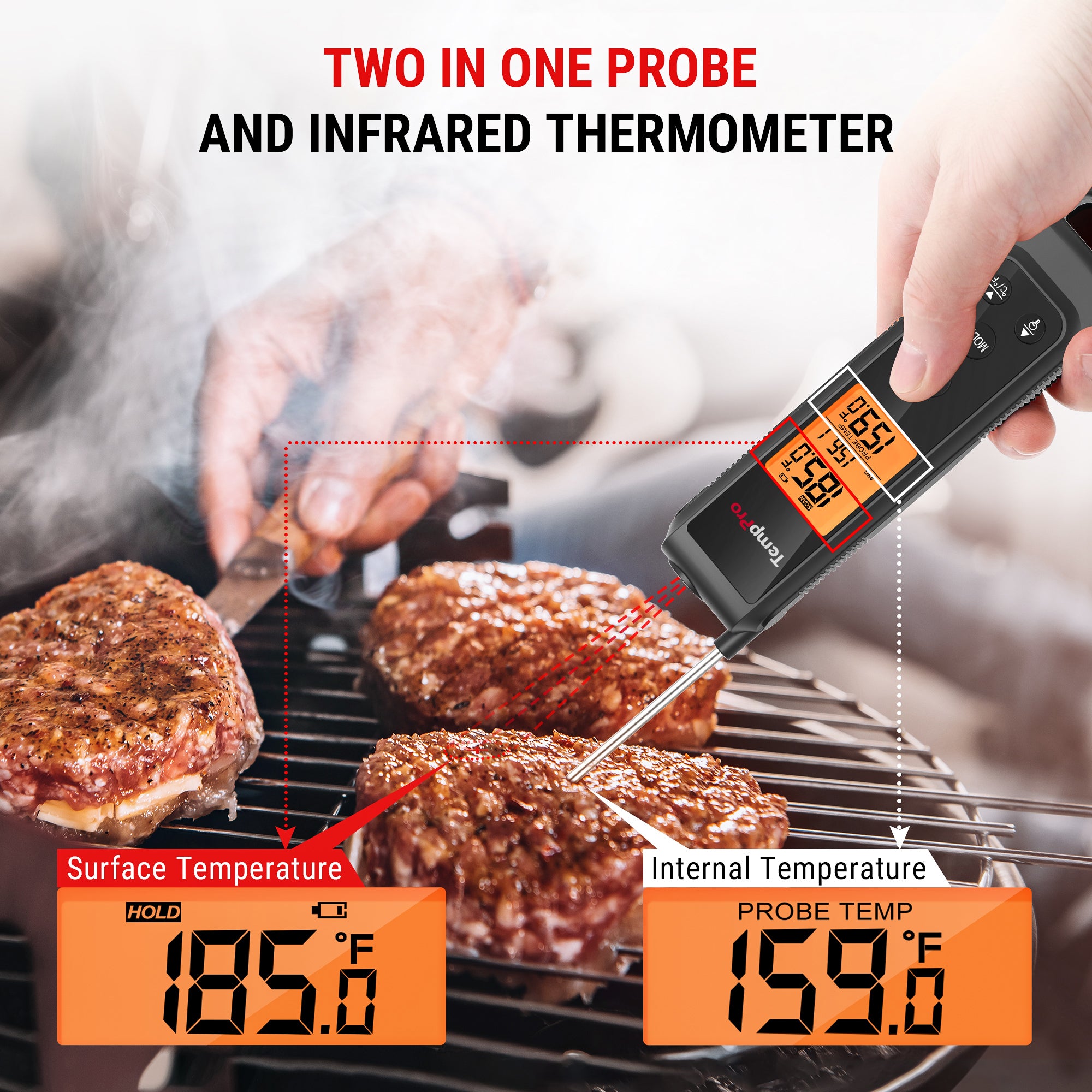Temppro TP420W termometro cucina 2 in 1 infrarossi